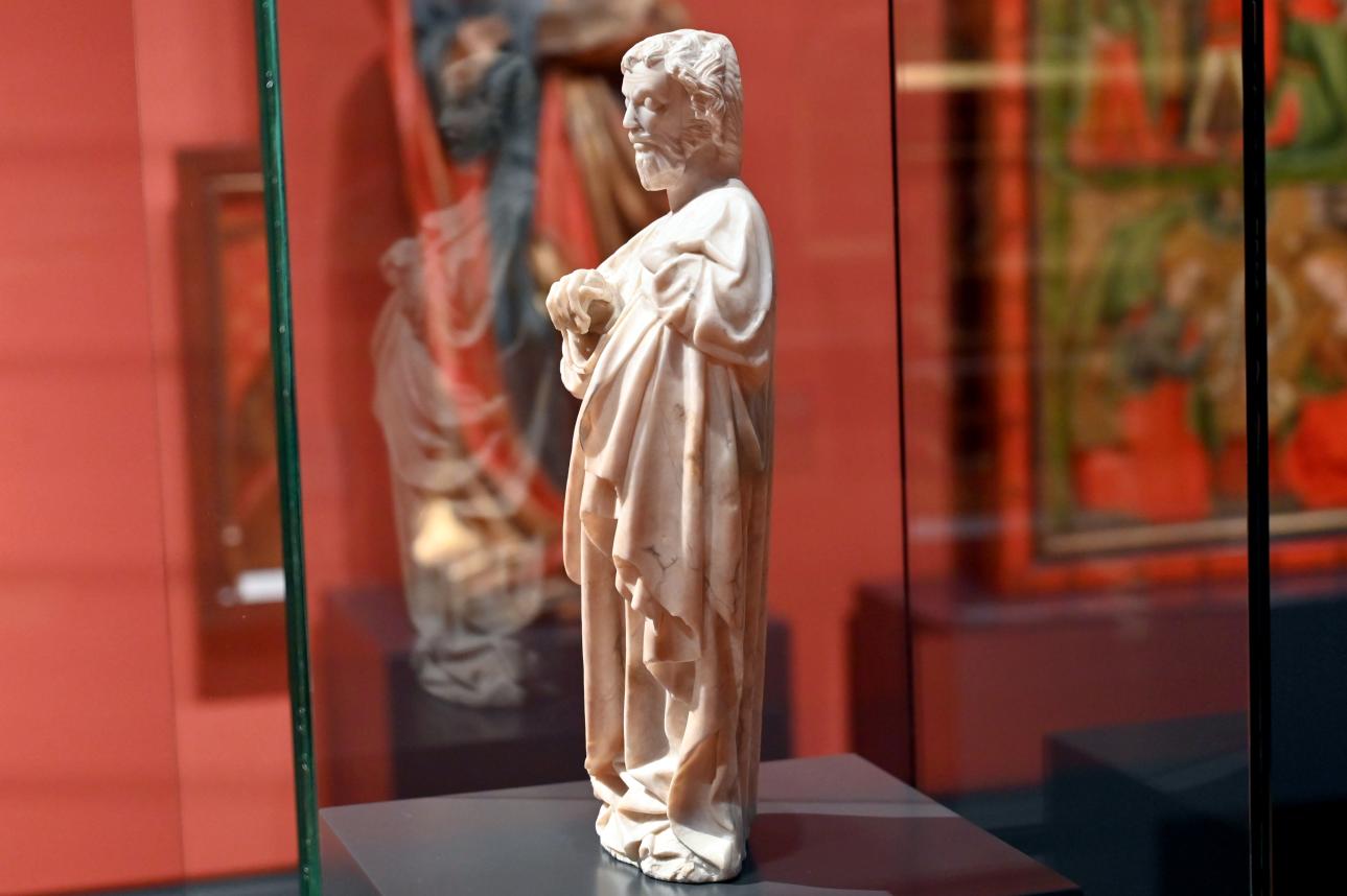 Meister des Rimini-Altars (Umkreis) (1430–1435), Apostel (Petrus?), Darmstadt, Hessisches Landesmuseum, Saal 14, um 1430, Bild 3/5
