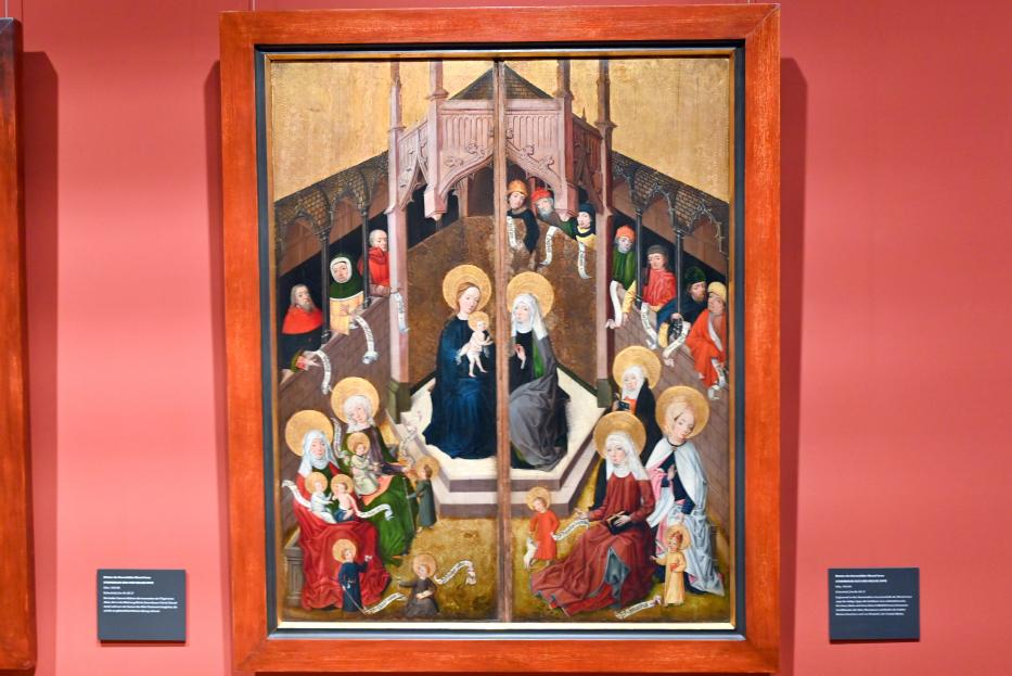 Meister der Darmstädter Wurzel Jesse (1457), Stammbaum Jesu und Heilige Sippe, Darmstadt, Hessisches Landesmuseum, Saal 14, 1455–1460, Bild 2/4