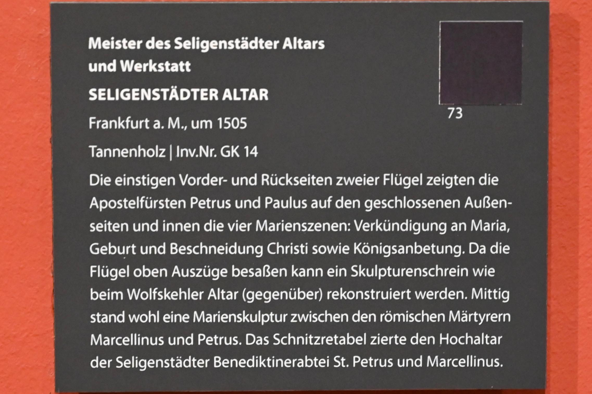 Meister des Seligenstädter Altars (1505), Seligenstädter Altar, Seligenstadt, Kirche St. Marcellinus und Petrus, jetzt Darmstadt, Hessisches Landesmuseum, Saal 15, um 1505, Bild 7/7
