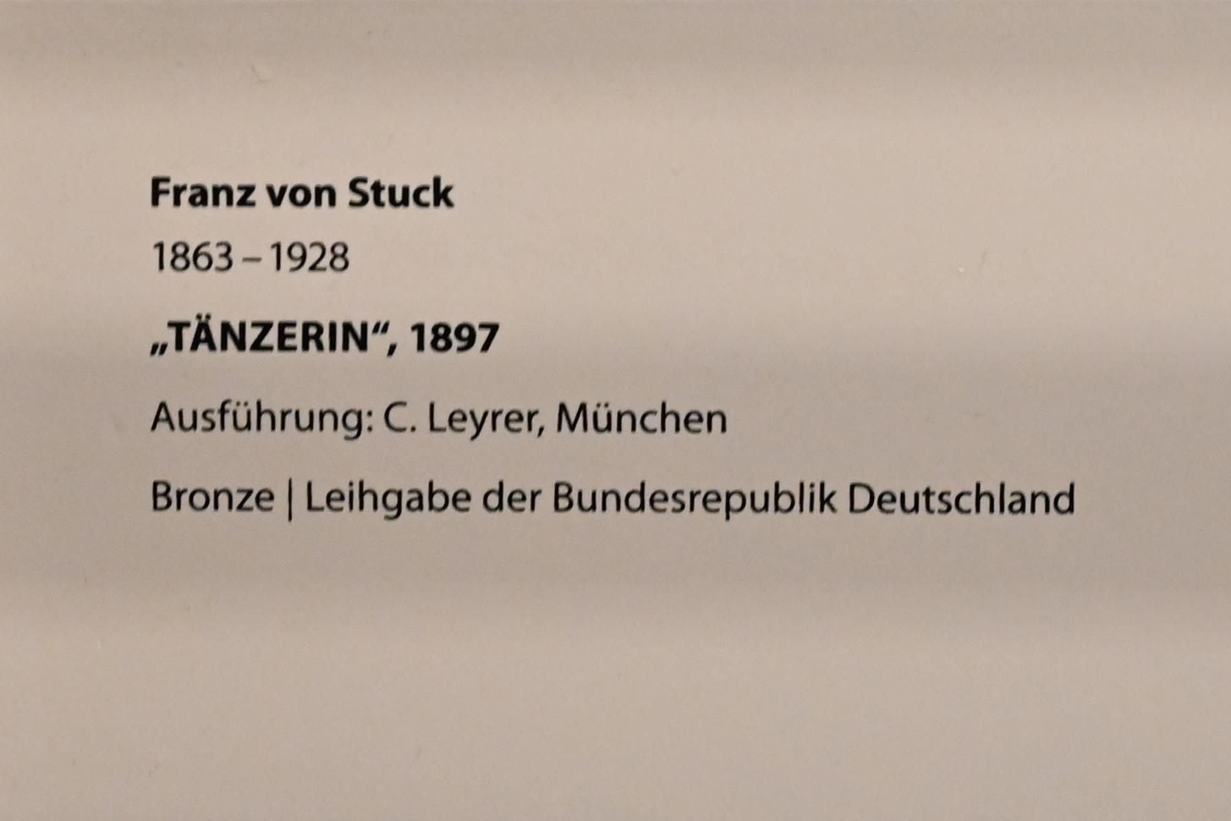 Franz von Stuck (1890–1923), Tänzerin, Darmstadt, Hessisches Landesmuseum, Jugendstil, 1897, Bild 3/3