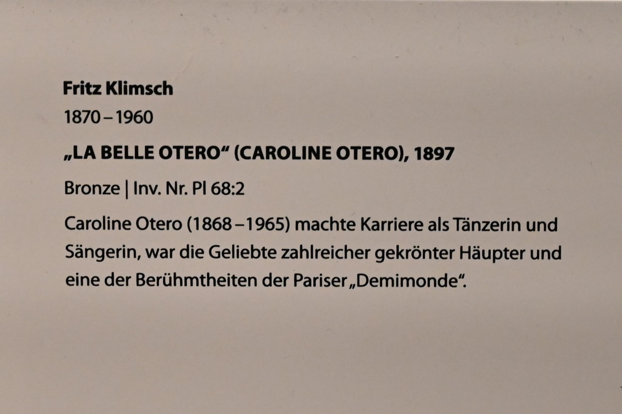 Fritz Klimsch (1897–1898), La Belle Otéro (Caroline Otero), Darmstadt, Hessisches Landesmuseum, Jugendstil, 1897, Bild 4/4