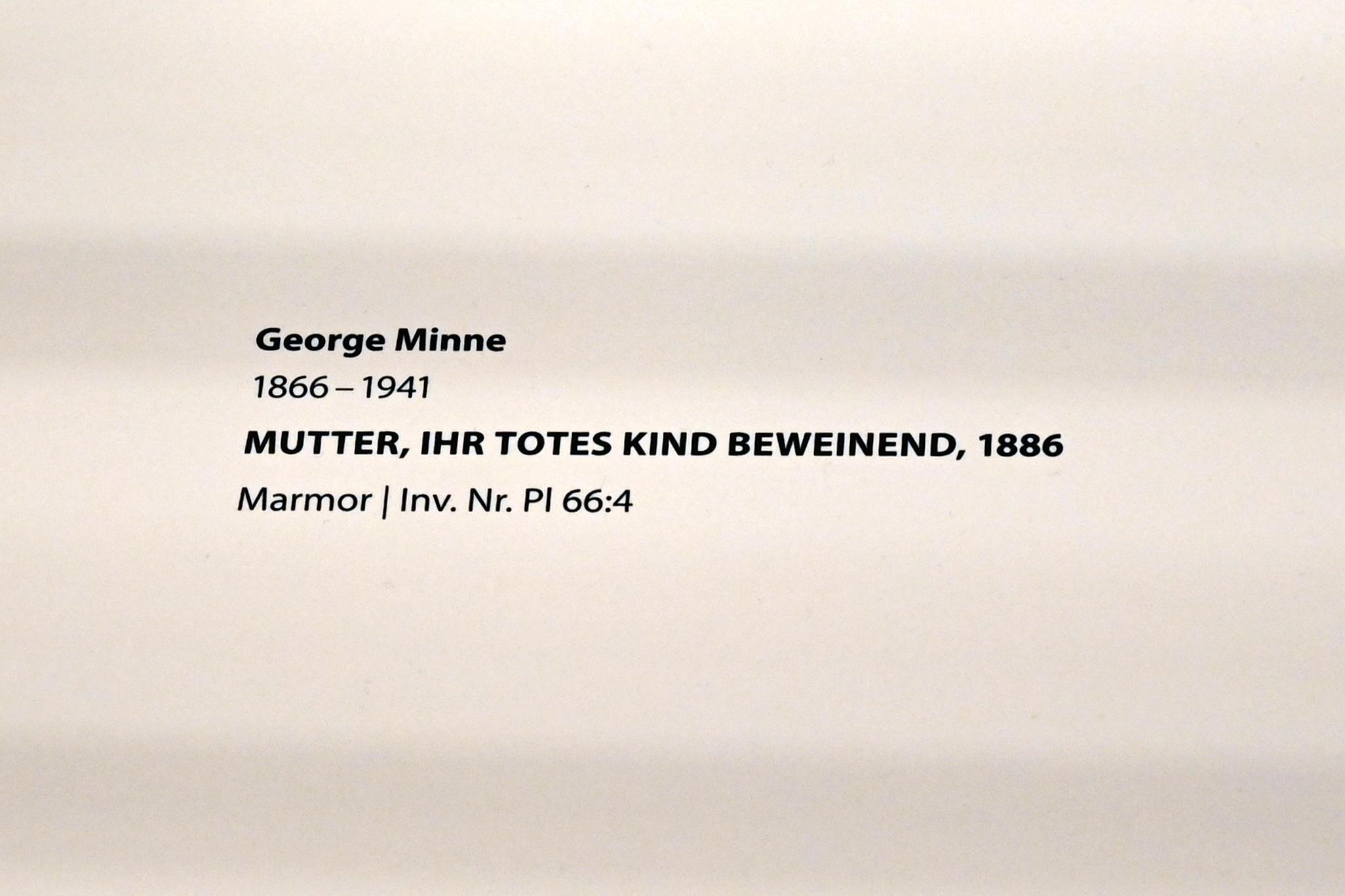 George Minne (1886–1901), Mutter, ihr totes Kind beweinend, Darmstadt, Hessisches Landesmuseum, Jugendstil, 1886, Bild 3/3