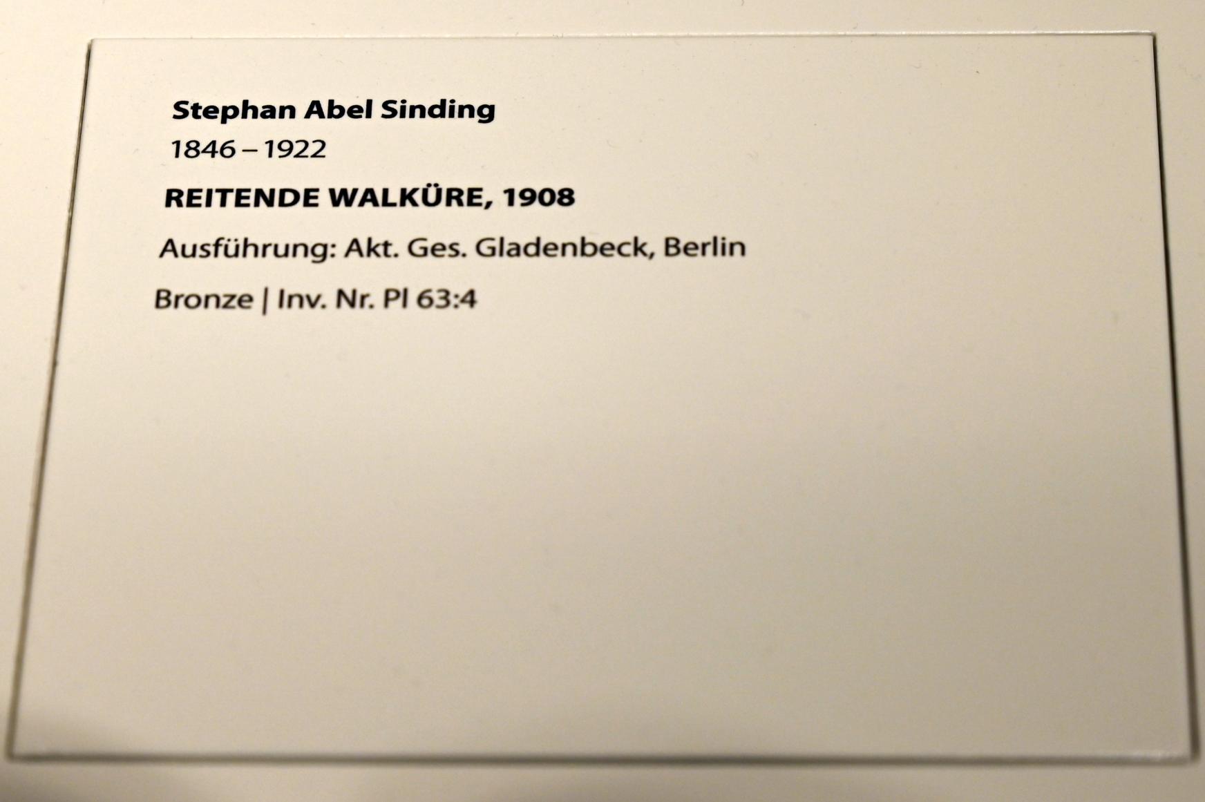 Stephan Abel Sinding (1908), Reitende Walküre, Darmstadt, Hessisches Landesmuseum, Jugendstil, 1908, Bild 3/3
