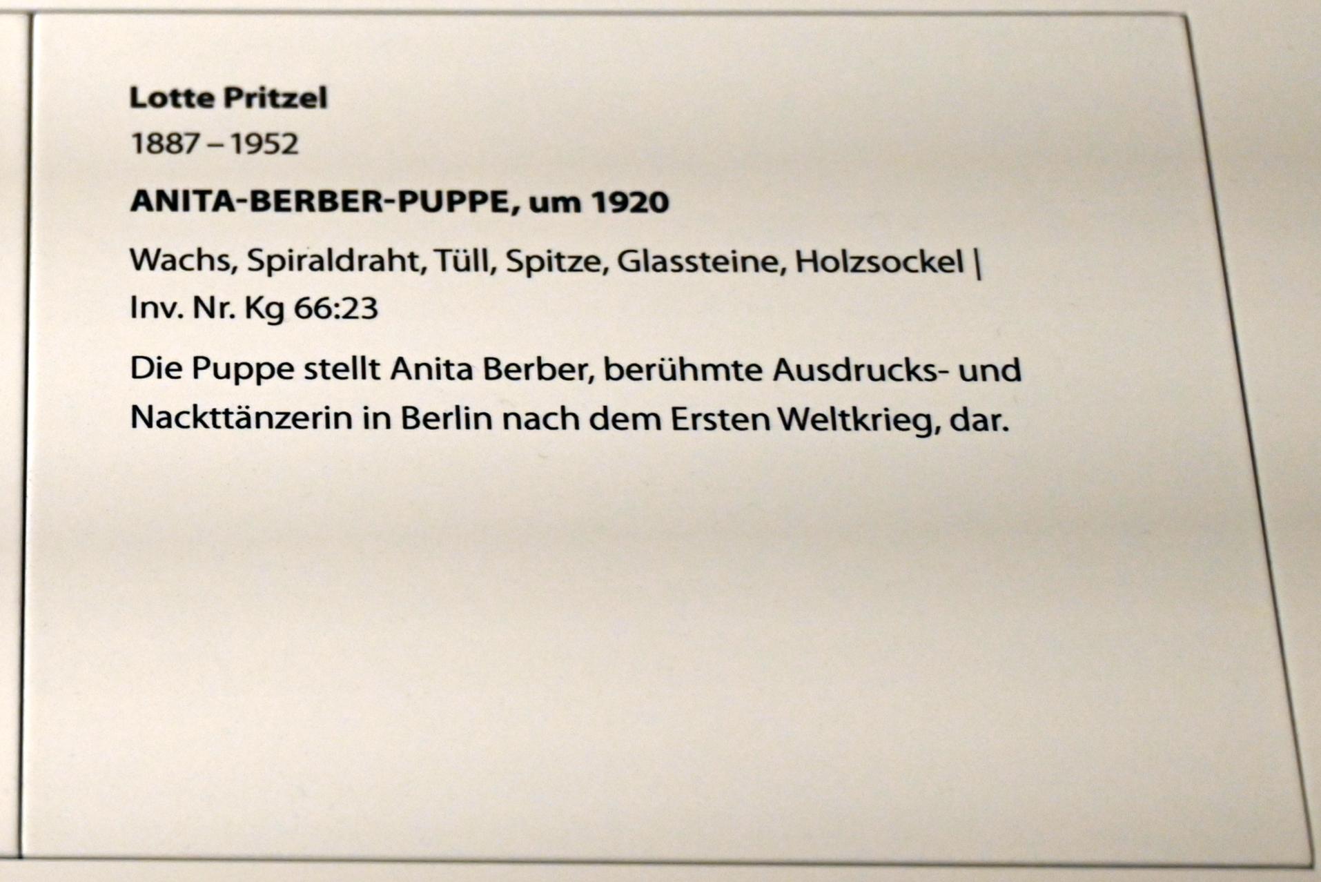 Lotte Pritzel (1920), Anita-Berber-Puppe, Darmstadt, Hessisches Landesmuseum, Jugendstil, um 1920, Bild 2/2