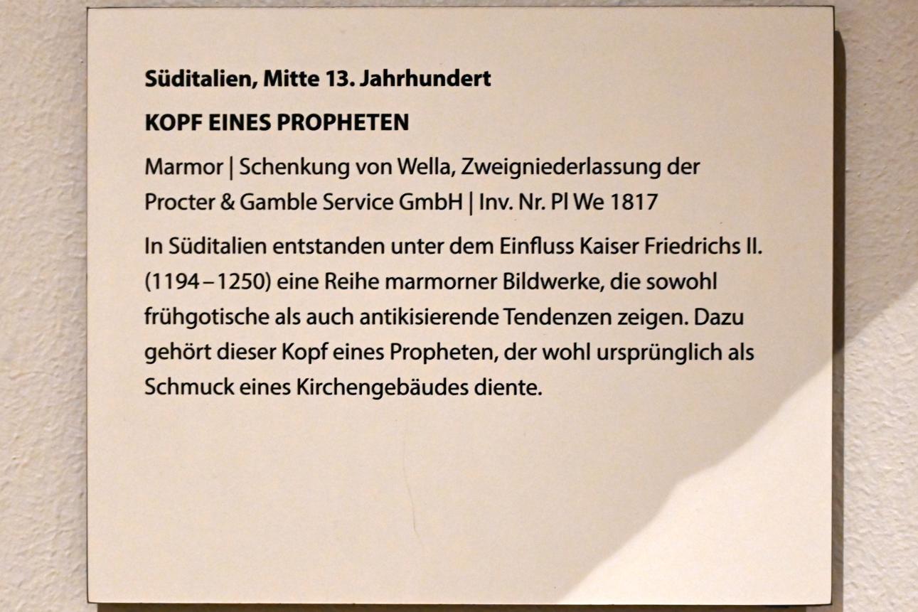 Kopf eines Propheten, Darmstadt, Hessisches Landesmuseum, Kunsthandwerk, Mitte 13. Jhd., Bild 2/2