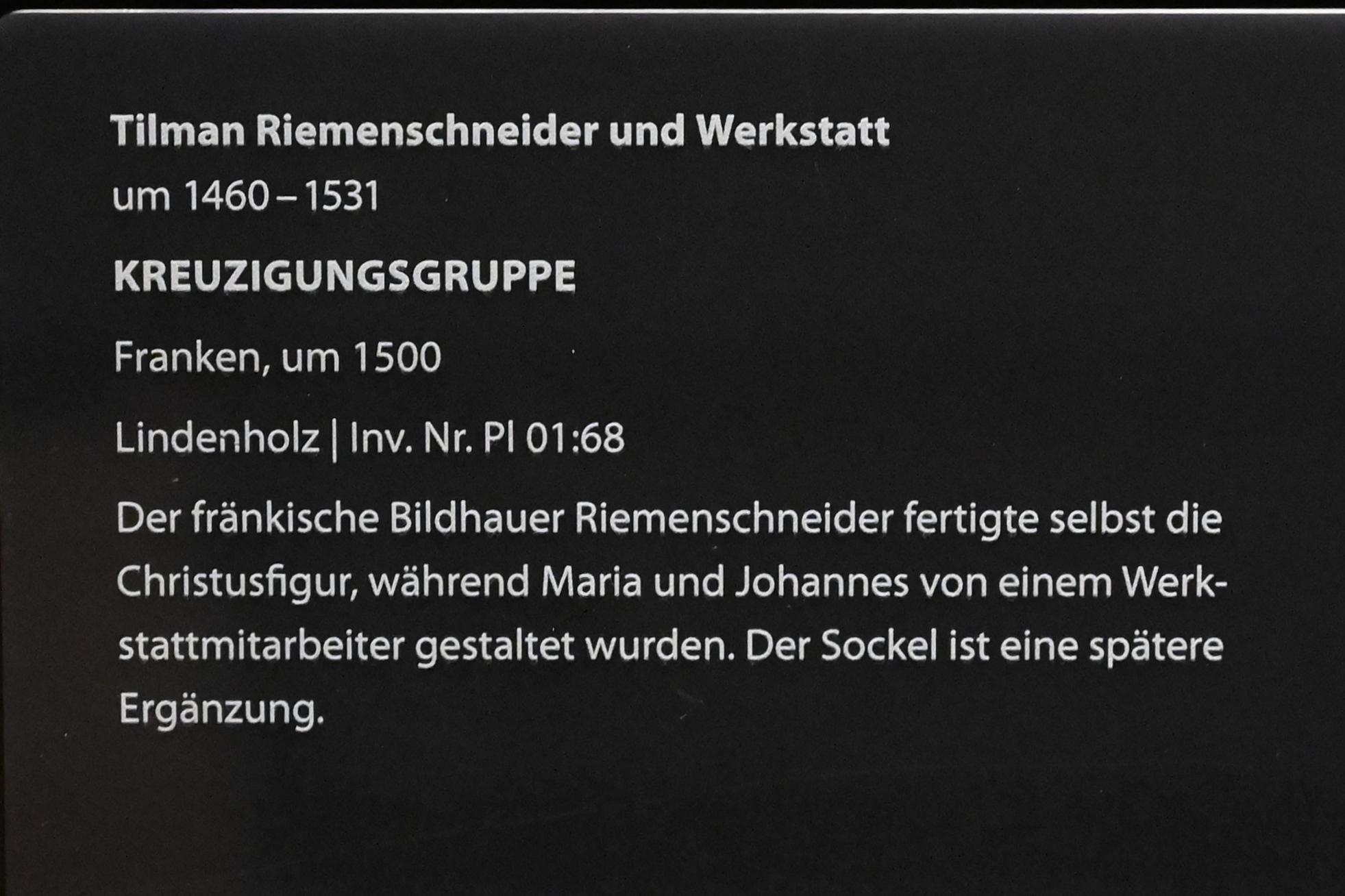 Tilman Riemenschneider (1487–1523), Kreuzigungsgruppe, Darmstadt, Hessisches Landesmuseum, Kunsthandwerk, um 1500, Bild 5/5