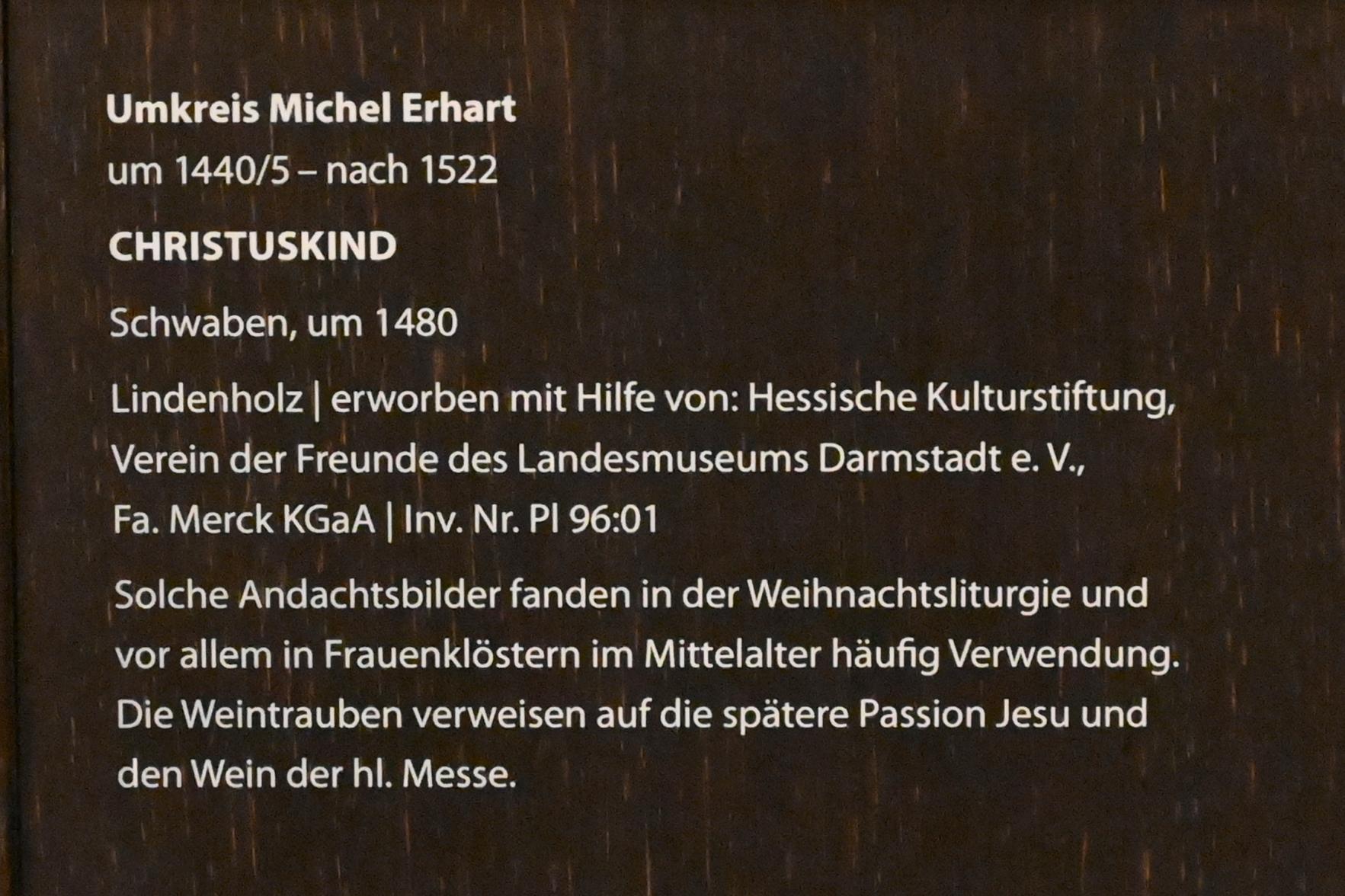 Michel Erhart (Umkreis) (1480), Christuskind, Darmstadt, Hessisches Landesmuseum, Kunsthandwerk, um 1480, Bild 4/4
