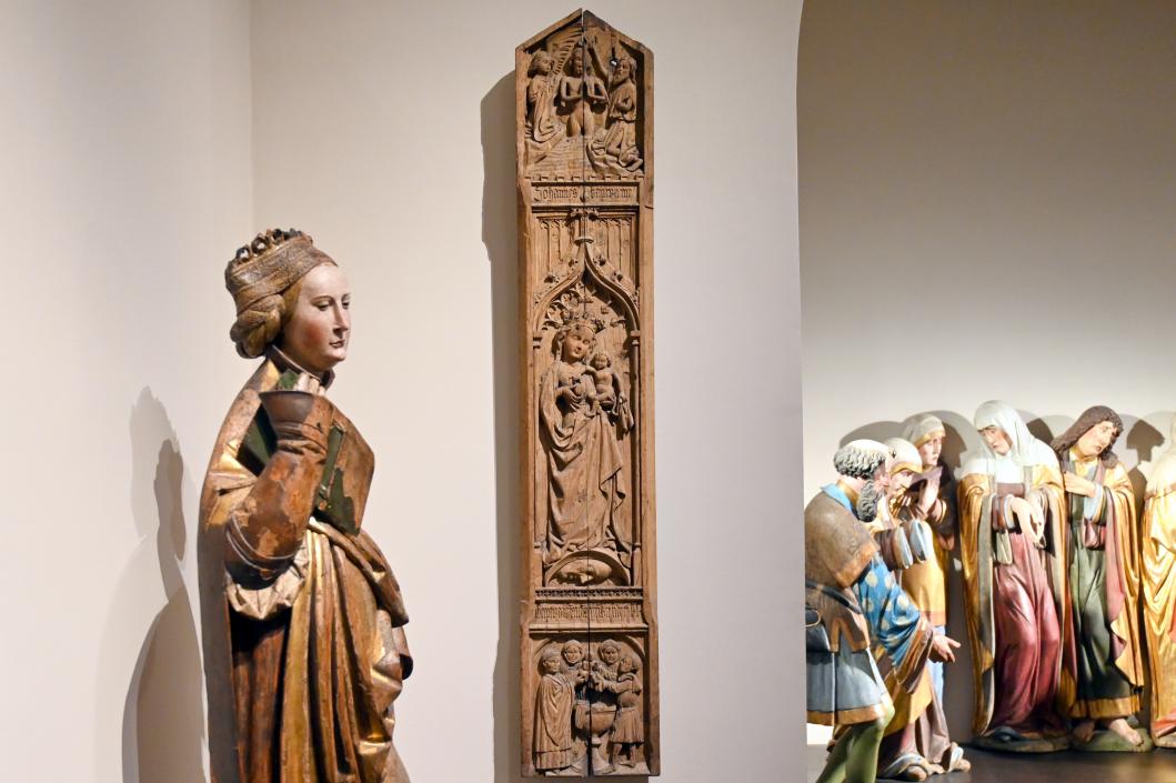 Zwei Relieftafeln mit Maria und der hl. Barbara, Bingen am Rhein, Basilika St. Martin, jetzt Darmstadt, Hessisches Landesmuseum, Kunsthandwerk, 1460–1470, Bild 2/3