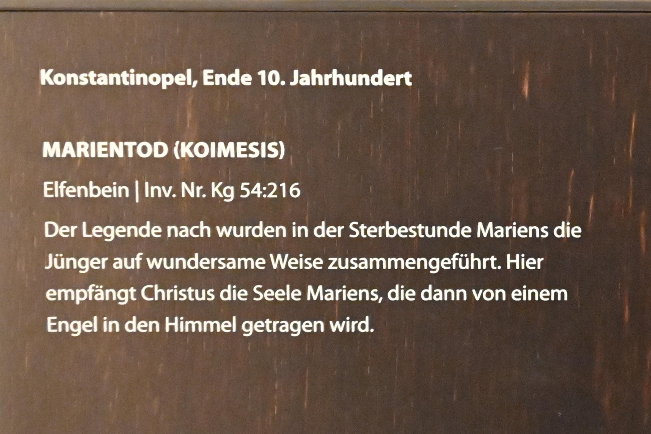Marientod (Koimesis), Darmstadt, Hessisches Landesmuseum, Kunsthandwerk, Ende 10. Jhd., Bild 2/2
