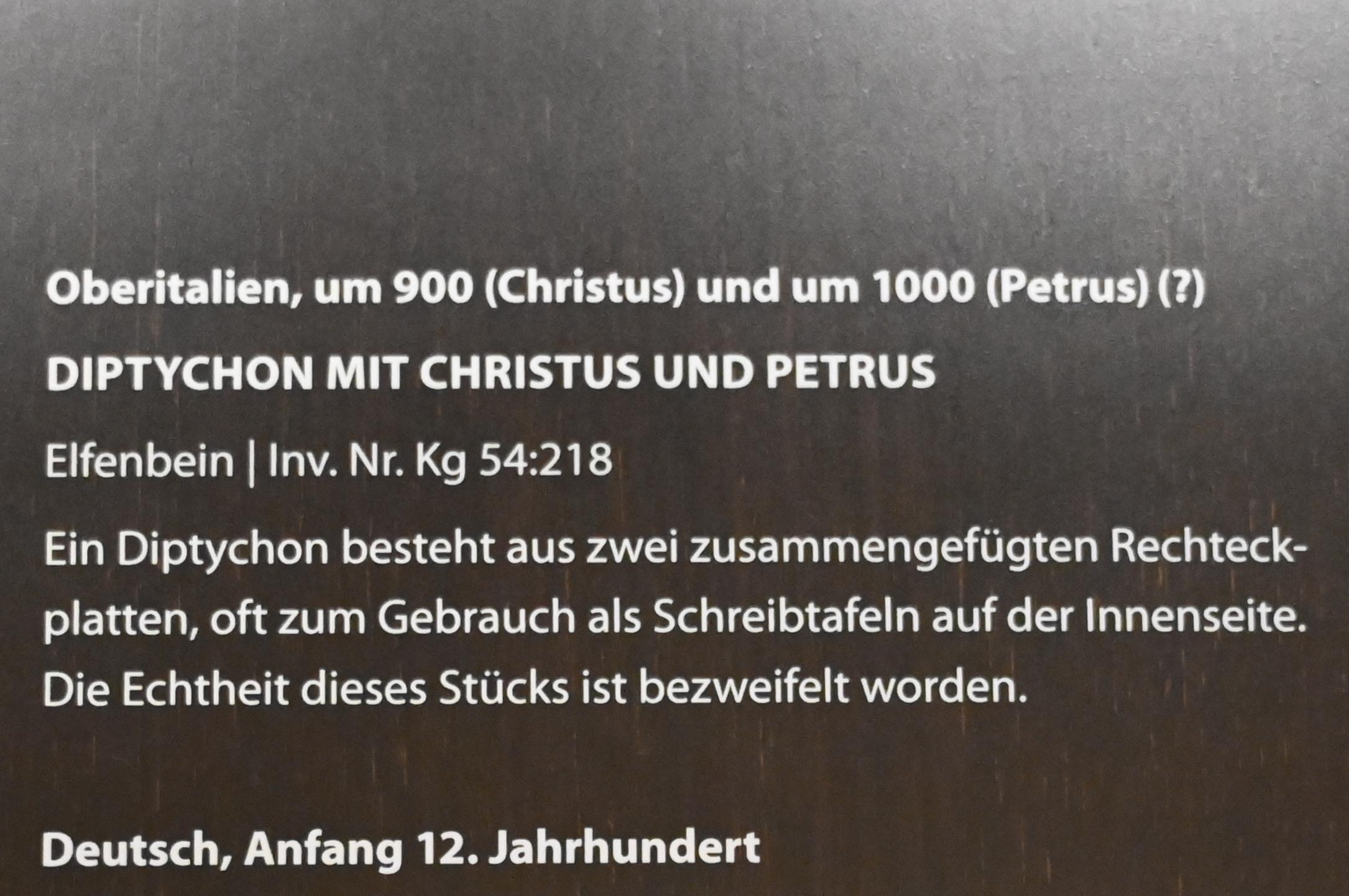 Diptychon mit Christus und Petrus, Darmstadt, Hessisches Landesmuseum, Kirchliche Schatzkammer, um 900, Bild 2/2