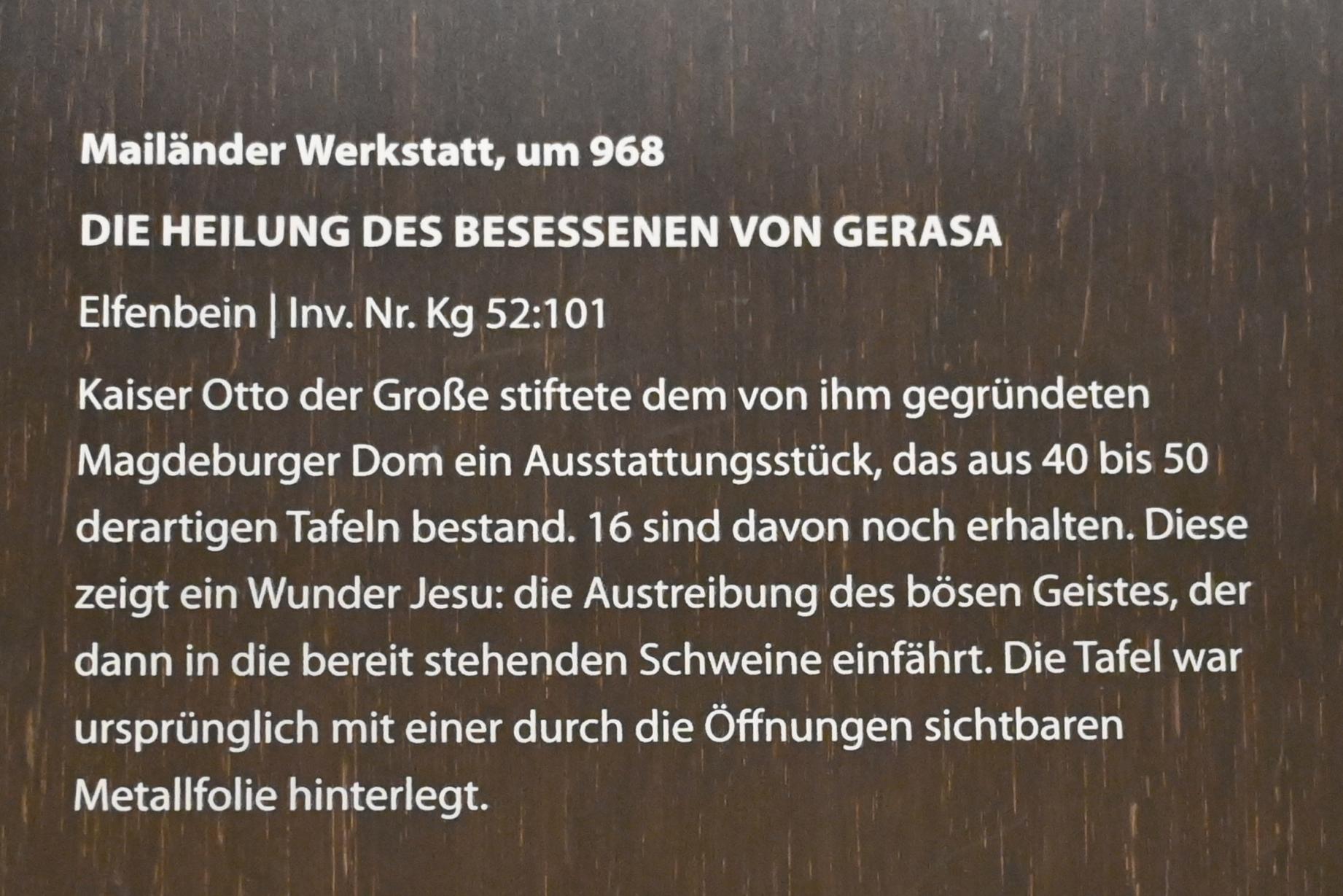 Die Heilung des Besessenen von Gerasa, Darmstadt, Hessisches Landesmuseum, Kirchliche Schatzkammer, um 968, Bild 2/2