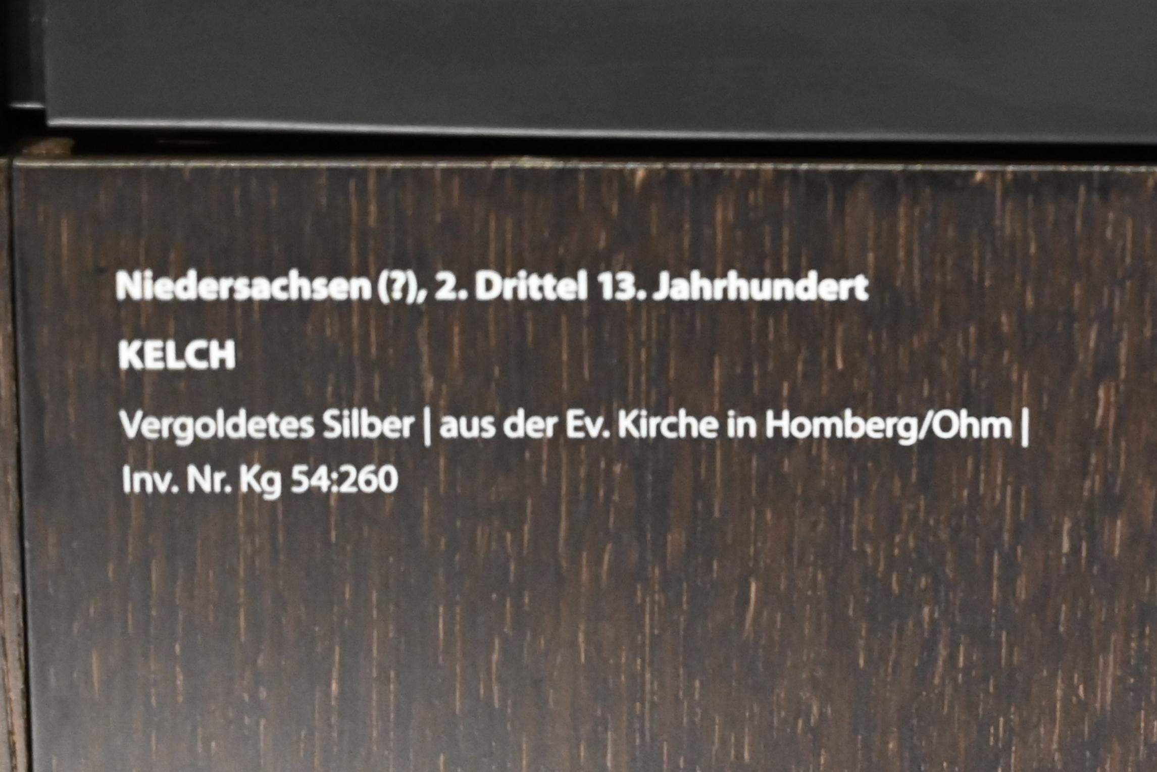 Kelch, Homberg (Ohm), Stadtkirche Homberg, jetzt Darmstadt, Hessisches Landesmuseum, Kirchliche Schatzkammer, 2. Drittel 13. Jhd., Bild 2/2