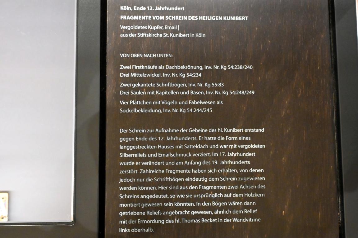 Fragmente vom Schrein des heiligen Kunibert, Köln, Basilika St. Kunibert, jetzt Darmstadt, Hessisches Landesmuseum, Kirchliche Schatzkammer, Ende 12. Jhd., Bild 2/2