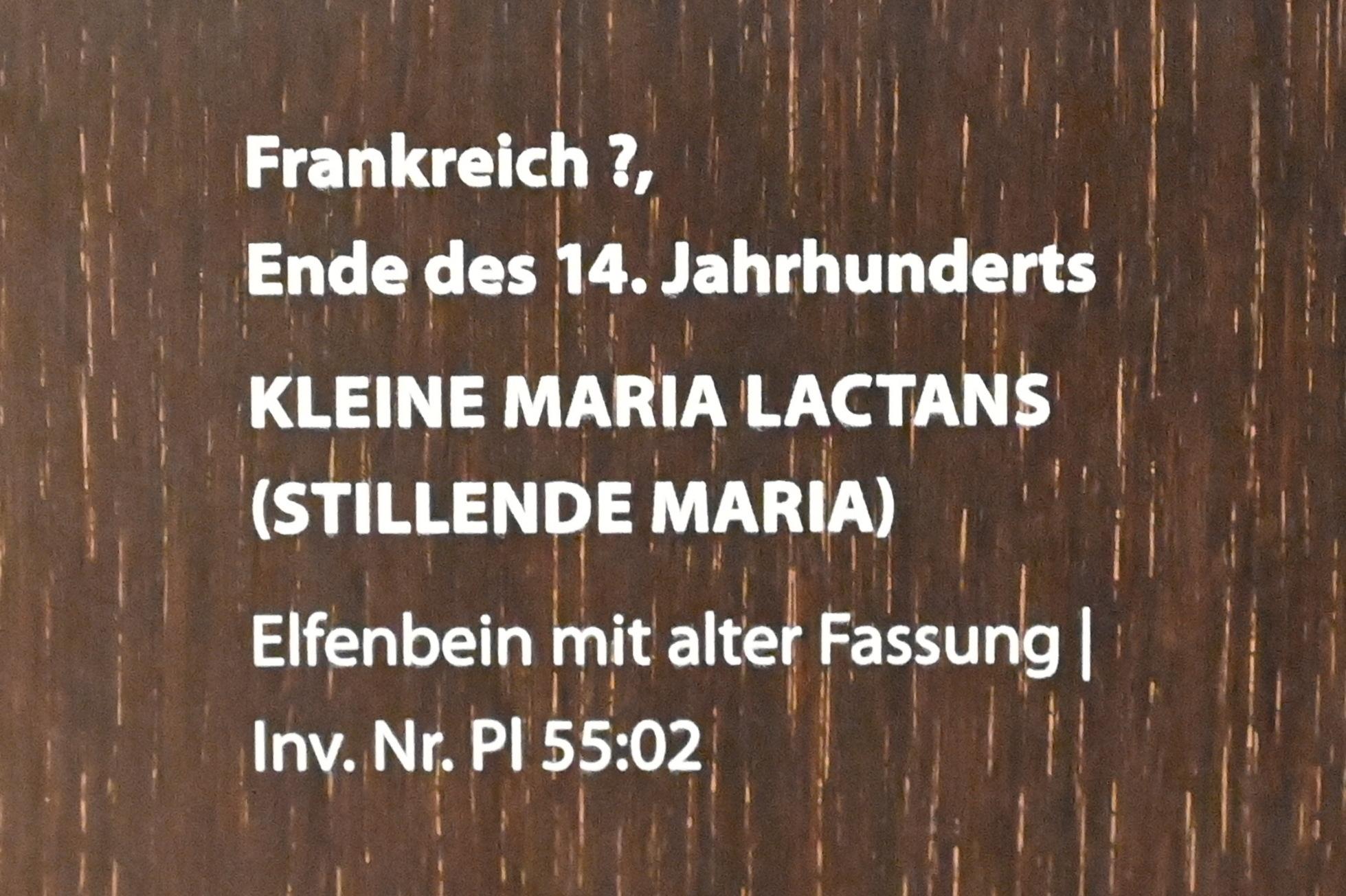 Kleine Maria lactans (Stillende Maria), Darmstadt, Hessisches Landesmuseum, Kirchliche Schatzkammer, Ende 14. Jhd., Bild 2/2