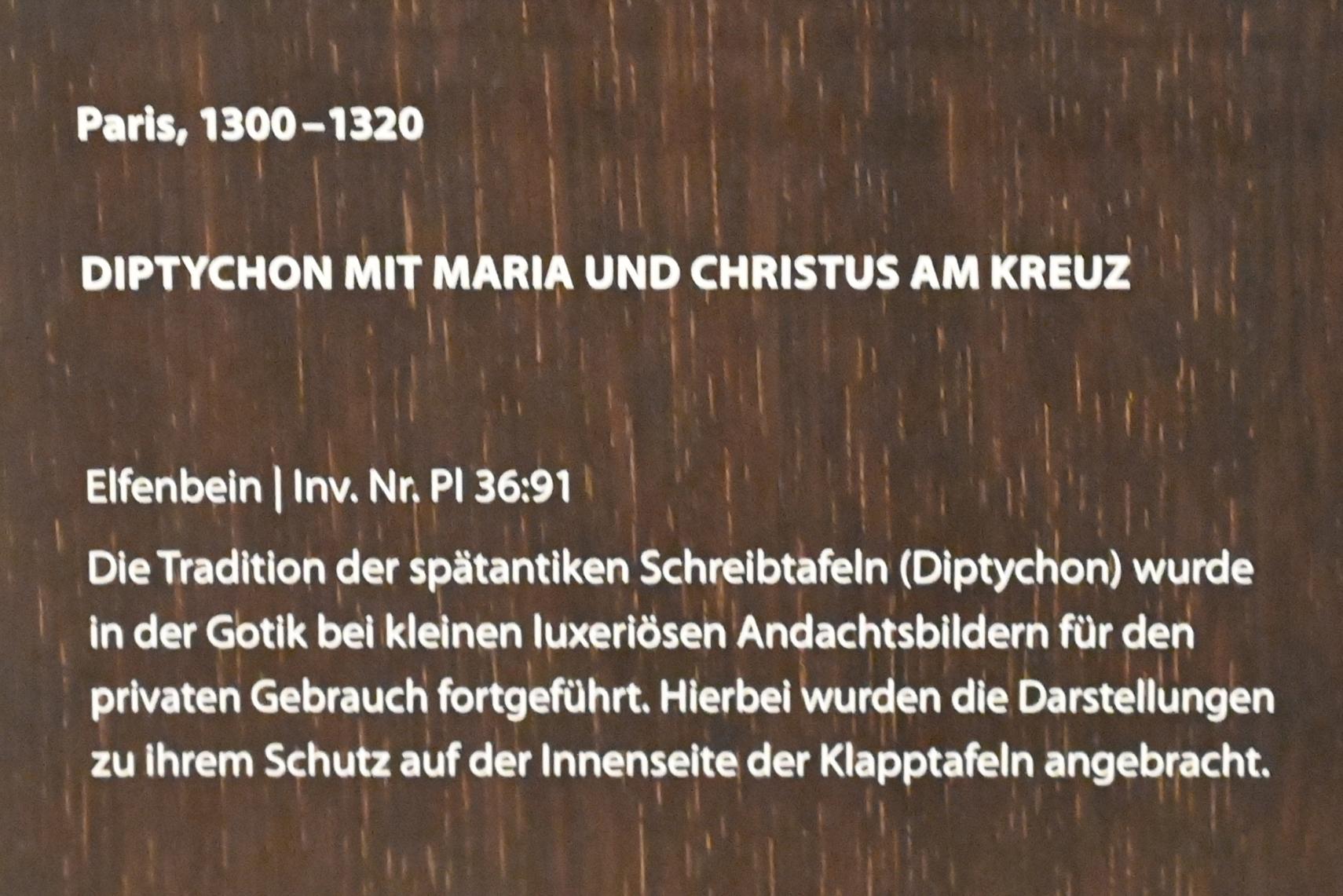 Diptychon mit Maria und Christus am Kreuz, Darmstadt, Hessisches Landesmuseum, Kirchliche Schatzkammer, 1300–1320, Bild 2/2