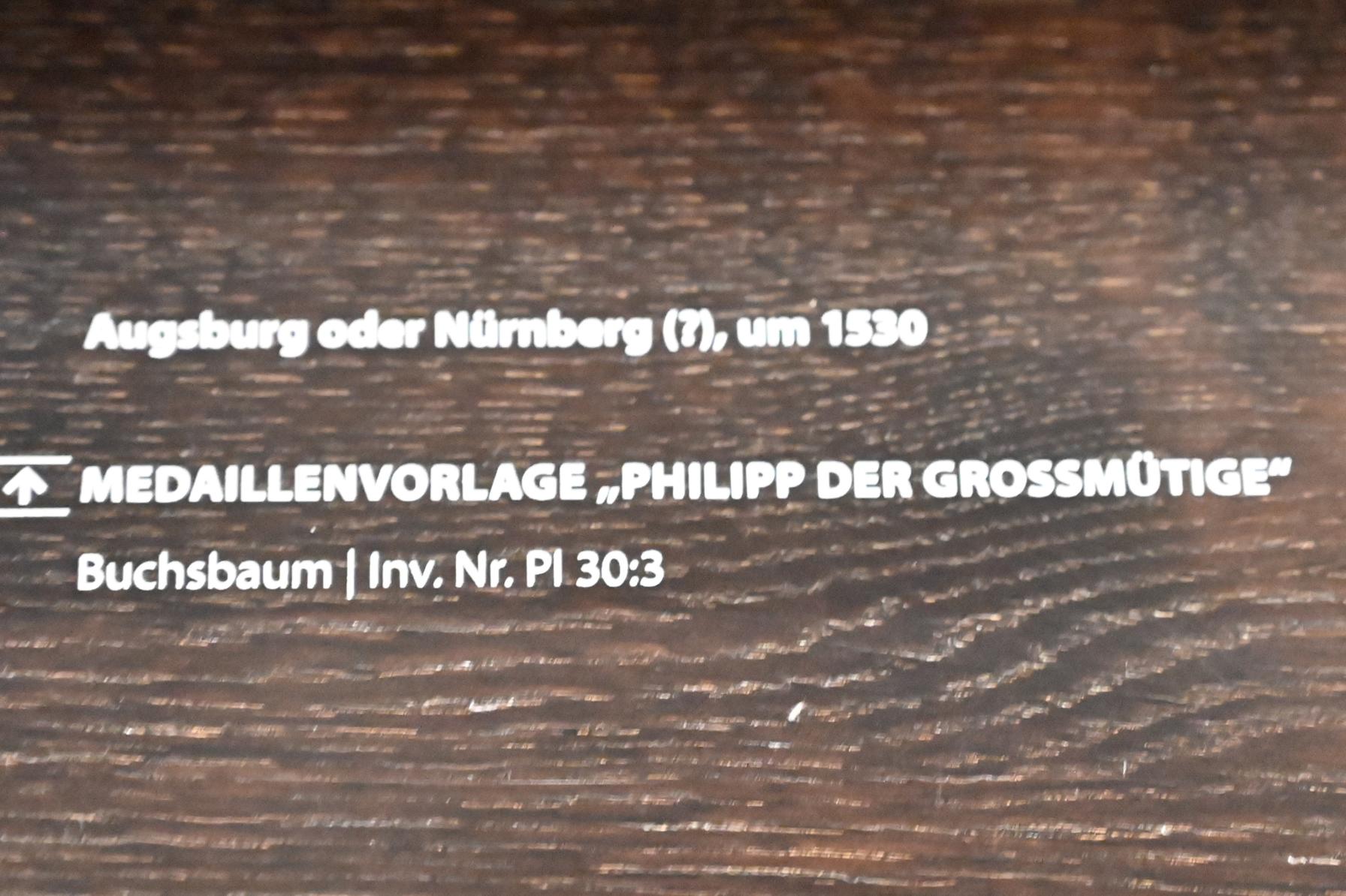 Medaillenvorlage "Philipp der Großmütige", Darmstadt, Hessisches Landesmuseum, Fürstliche Schatzkammer, um 1530, Bild 2/2
