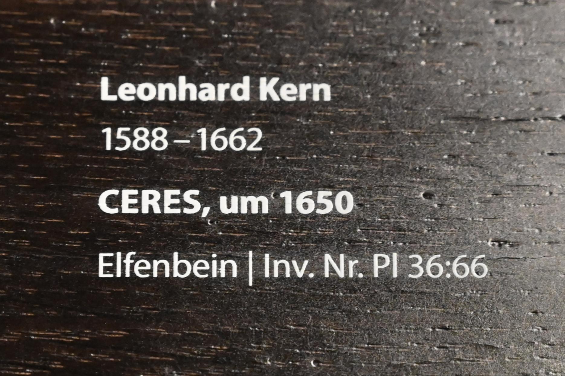 Leonhard Kern (1615–1653), Ceres, Darmstadt, Hessisches Landesmuseum, Fürstliche Schatzkammer, um 1650, Bild 2/2