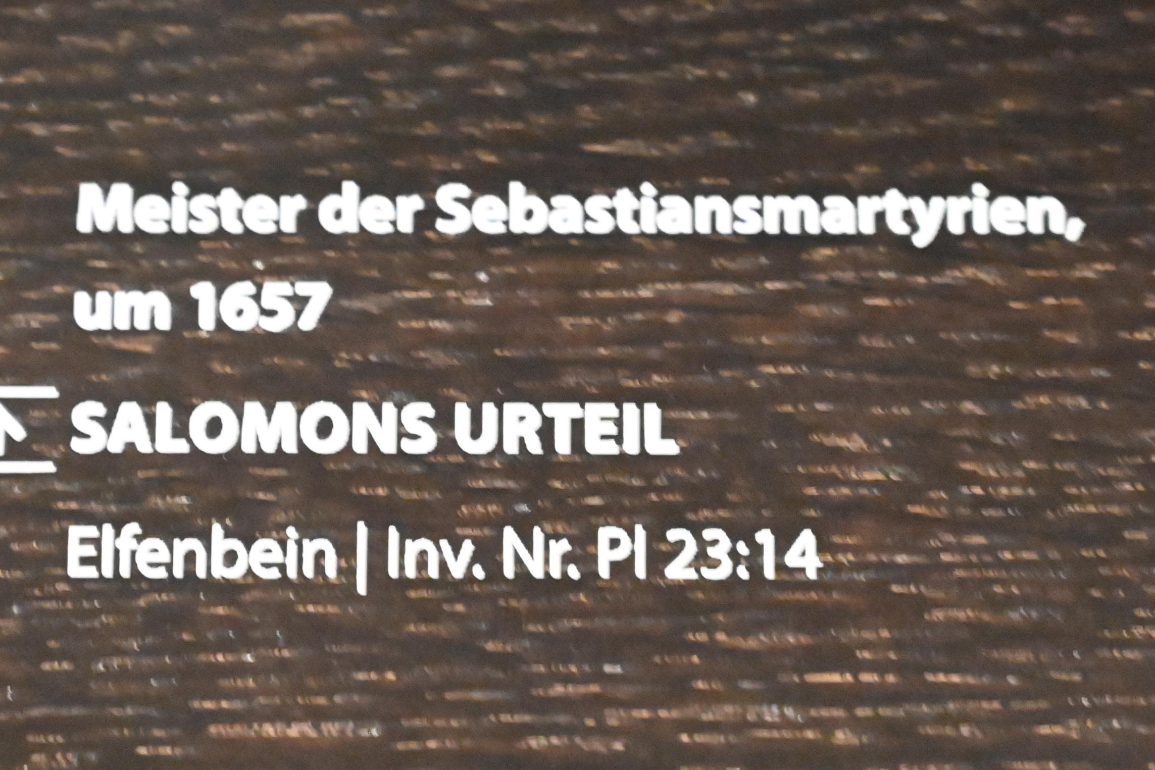 Meister der Sebastiansmartyrien (1657), Salomons Urteil, Darmstadt, Hessisches Landesmuseum, Fürstliche Schatzkammer, um 1657, Bild 2/2
