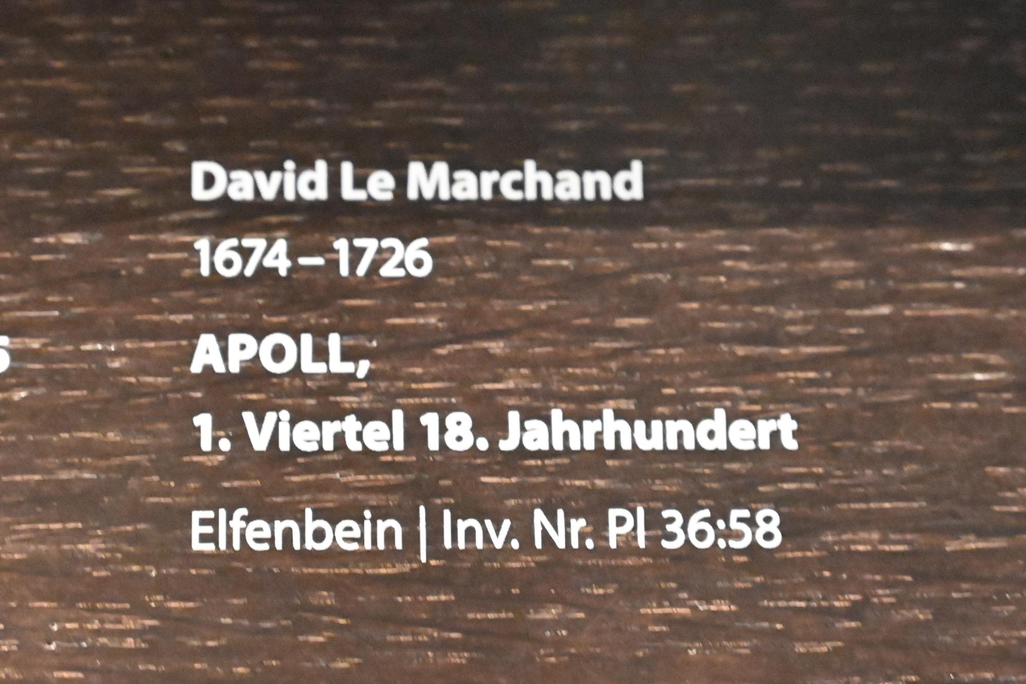 David Le Marchand (1712), Apoll, Darmstadt, Hessisches Landesmuseum, Fürstliche Schatzkammer, 1. Viertel 18. Jhd., Bild 2/2