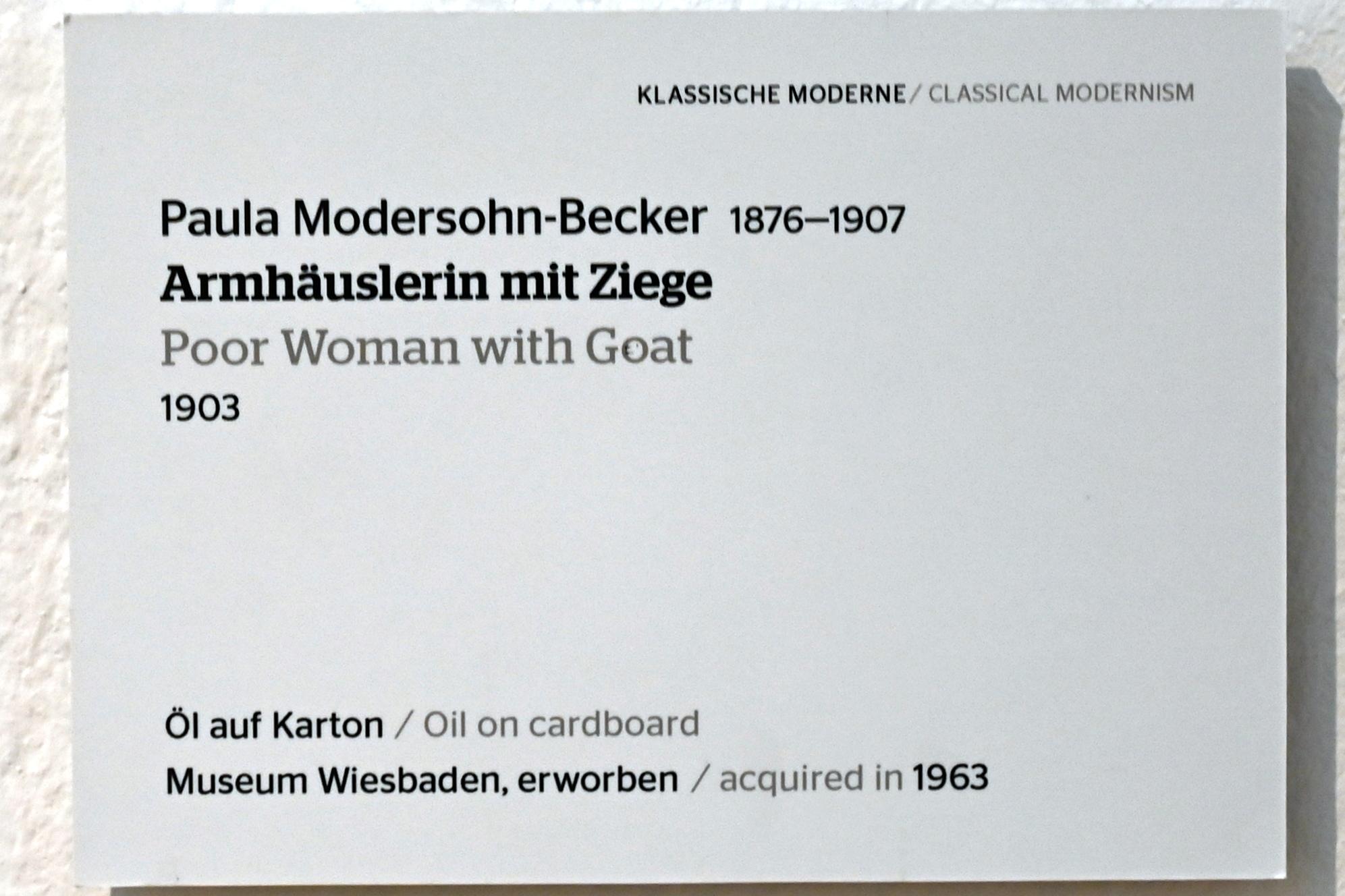 Paula Modersohn-Becker (1900–1910), Armhäuslerin mit Ziege, Wiesbaden, Museum Wiesbaden, Klassische Moderne 1, 1903, Bild 2/2