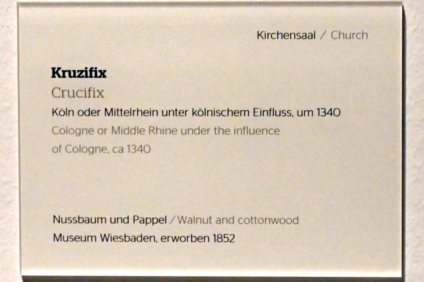 Kruzifix, Wiesbaden, Museum Wiesbaden, Kirchensaal, um 1340, Bild 4/4