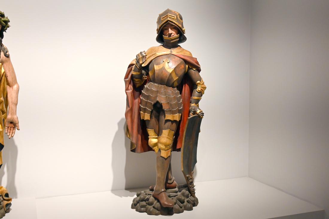 Gnadenstuhl, Heiliger Johannes der Evangelist und Heiliger Viktor, Wiesbaden, Museum Wiesbaden, Kirchensaal, um 1500, Bild 4/5