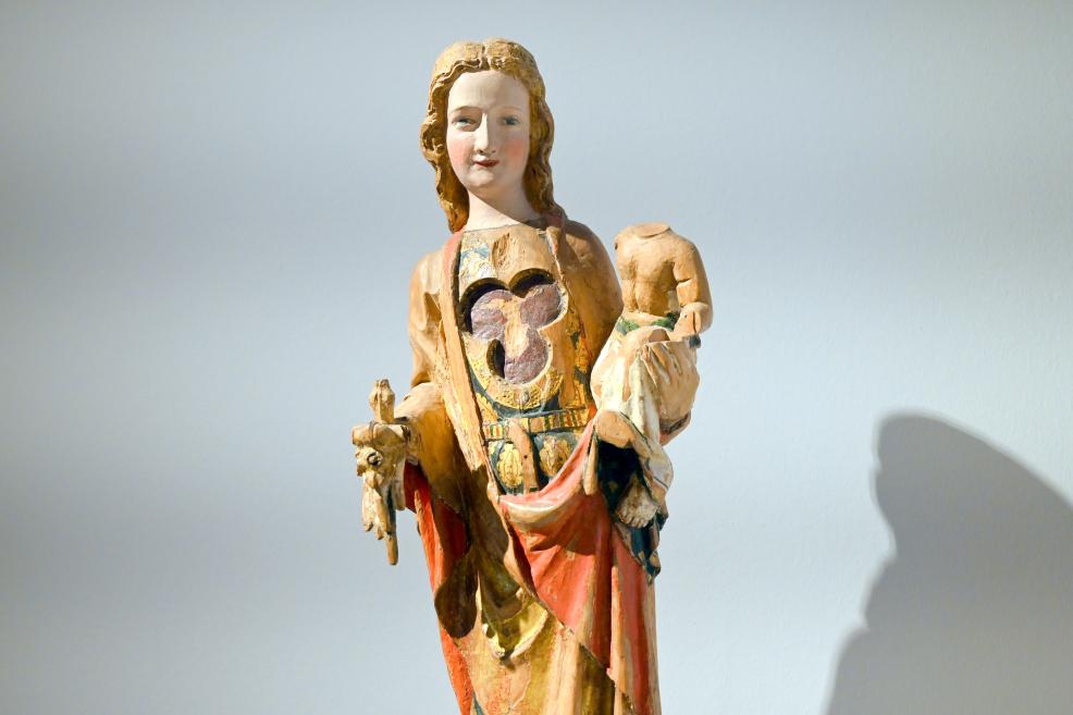 Stehende Muttergottes, Wiesbaden, Museum Wiesbaden, Kirchensaal, um 1350, Bild 2/3