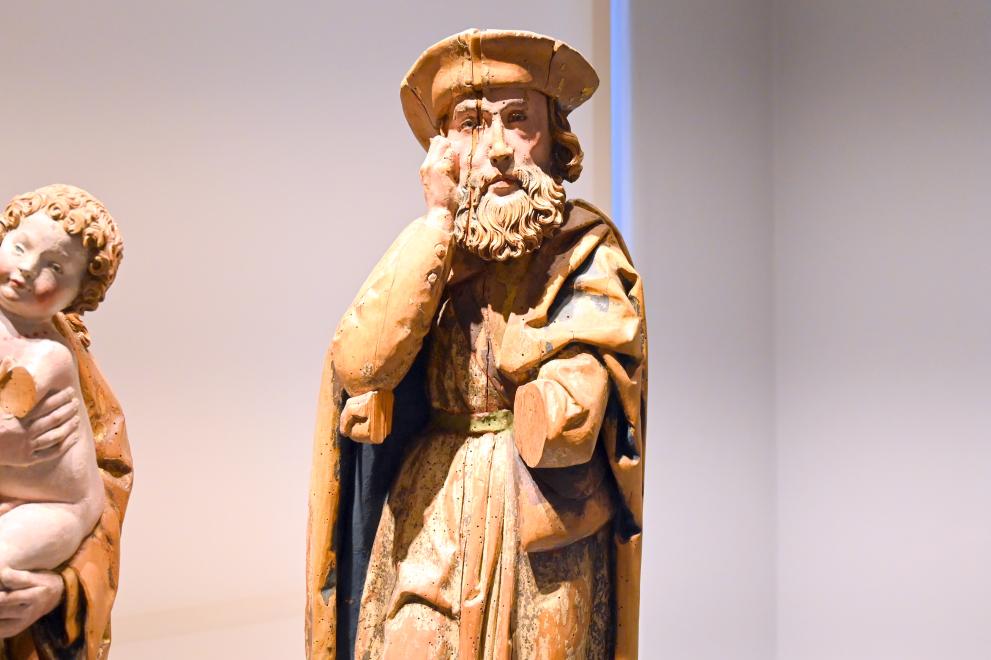 Madonna, Apostel (Heiliger Paulus) und Heiliger Jakobus, Wiesbaden, Museum Wiesbaden, Kirchensaal, um 1500, Bild 4/5