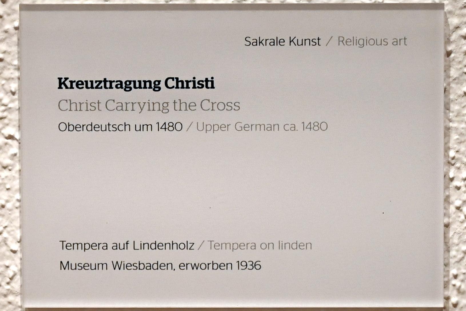 Kreuztragung Christi, Wiesbaden, Museum Wiesbaden, Sakrale Kunst, um 1480, Bild 2/2