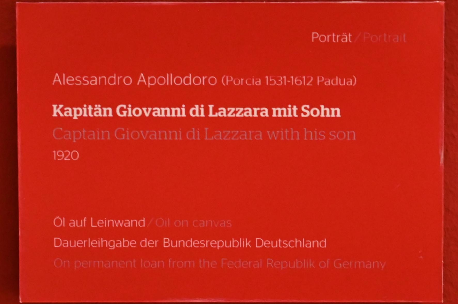 Francesco Apollodoro (Francesco Porcia) (Undatiert), Kapitän Giovanni di Lazzara mit Sohn, Wiesbaden, Museum Wiesbaden, Porträt, Undatiert, Bild 2/2