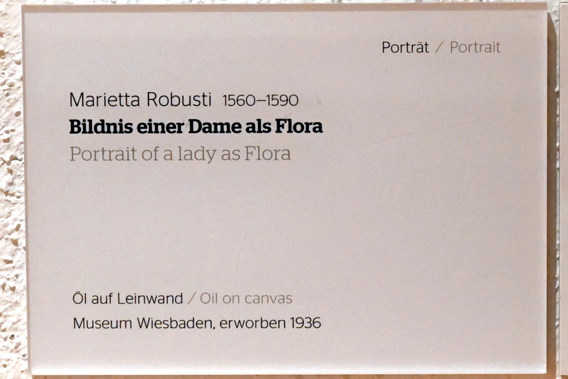 Marietta Robusti (Undatiert), Bildnis einer Dame als Flora, Wiesbaden, Museum Wiesbaden, Porträt, Undatiert, Bild 2/2
