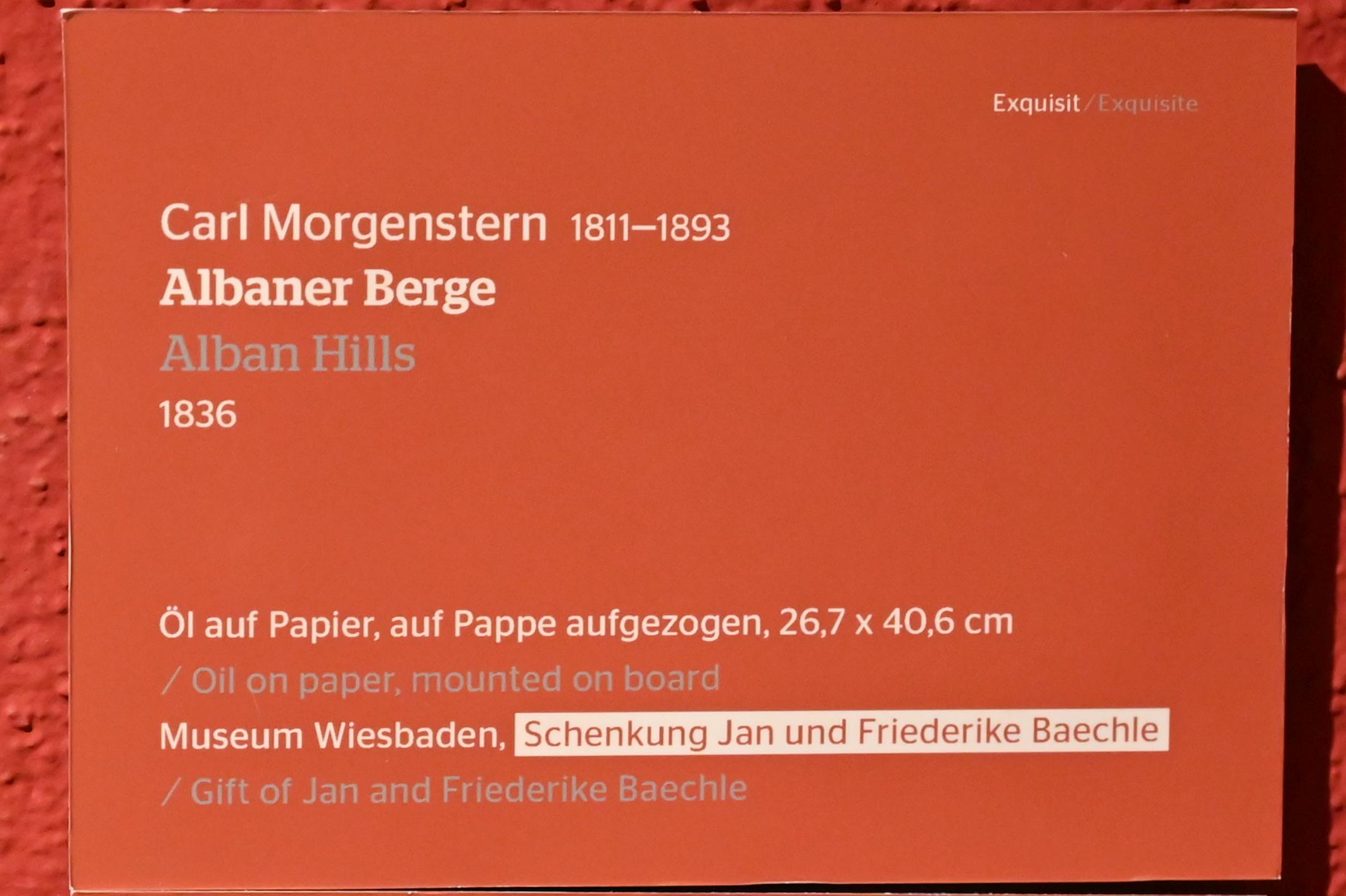 Carl Morgenstern (1836–1841), Albaner Berge, Wiesbaden, Museum Wiesbaden, Exquisit, 1836, Bild 2/2
