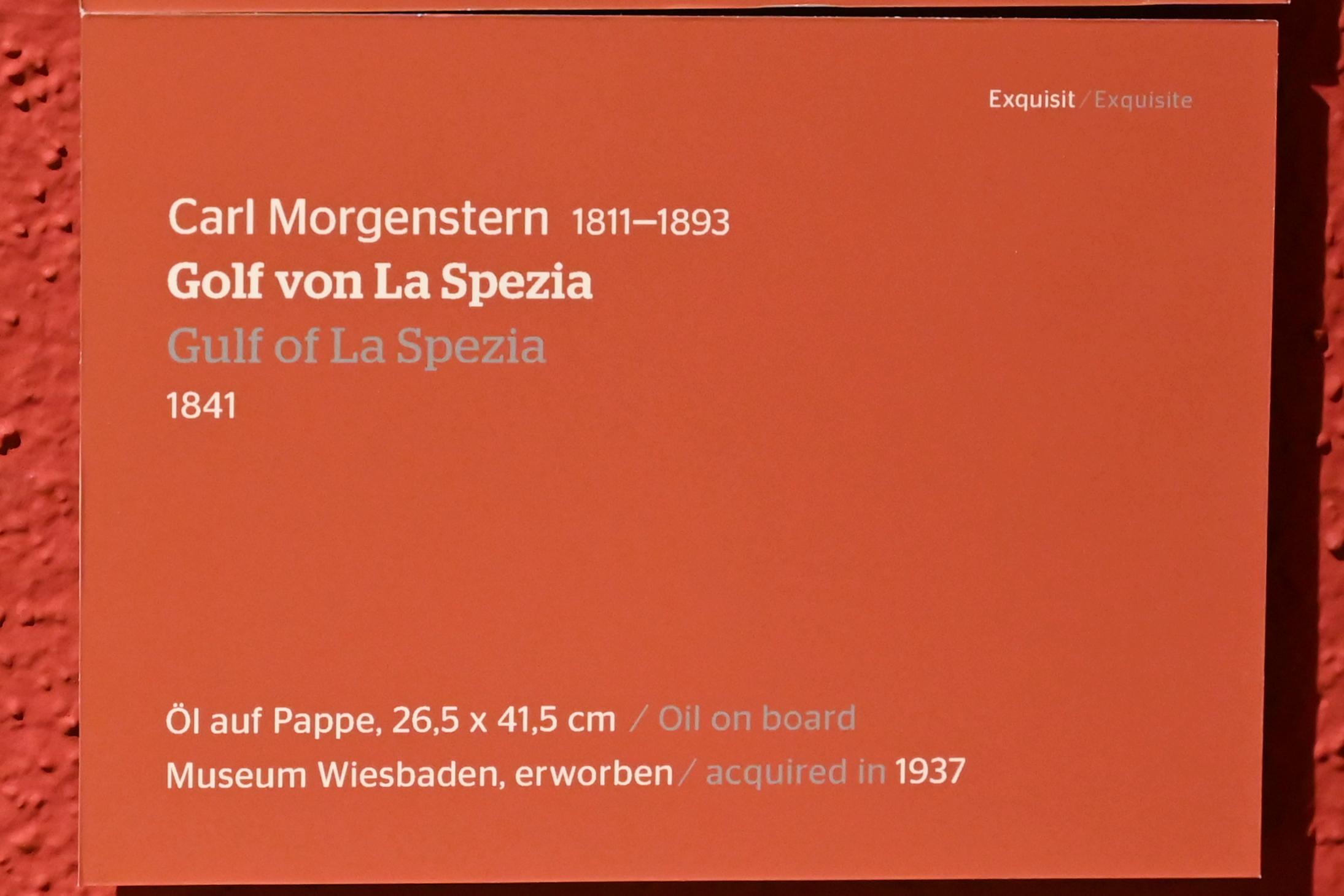 Carl Morgenstern (1836–1841), Golf von La Spezia, Wiesbaden, Museum Wiesbaden, Exquisit, 1841, Bild 2/2