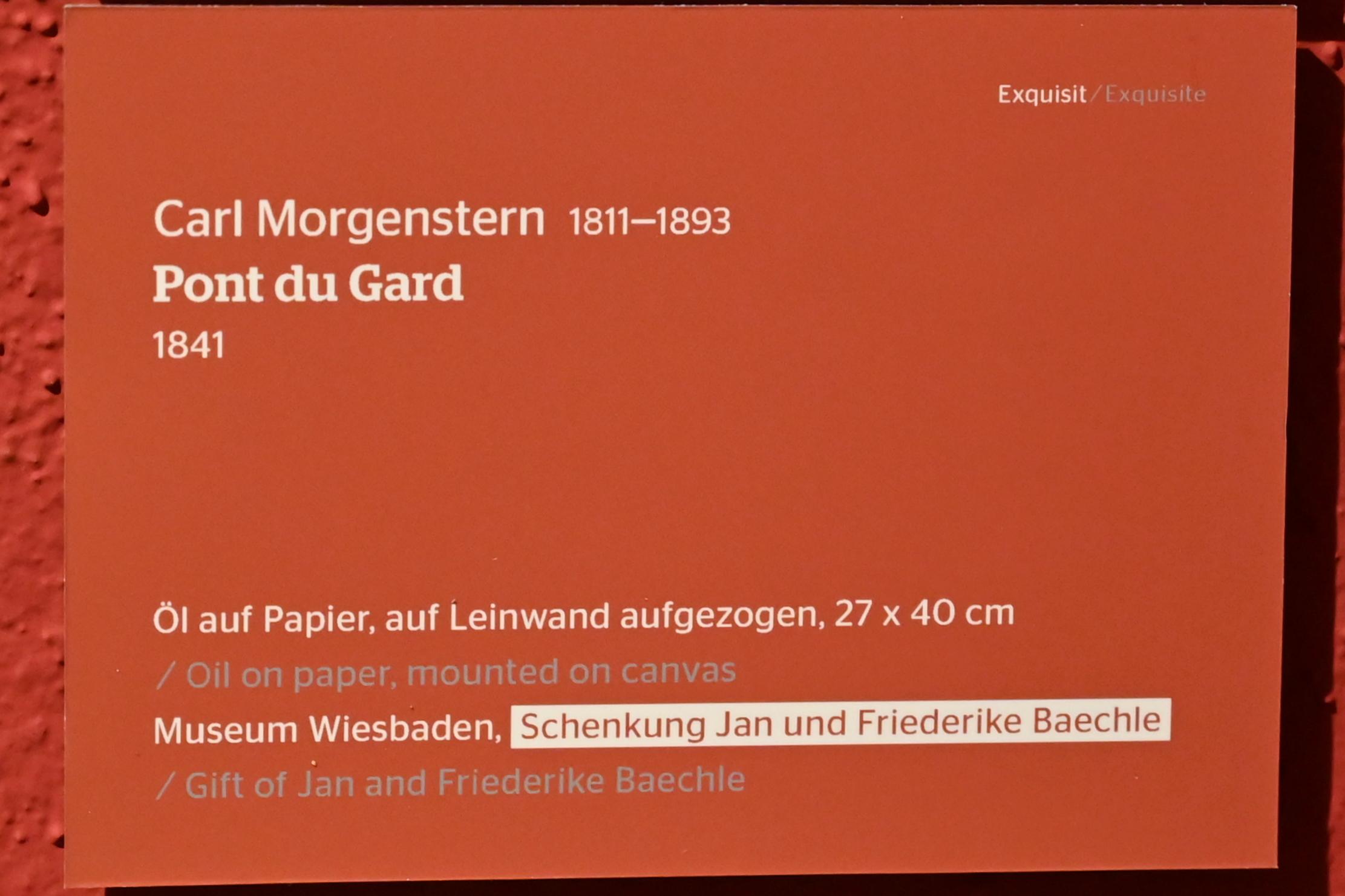 Carl Morgenstern (1836–1841), Pont du Gard, Wiesbaden, Museum Wiesbaden, Exquisit, 1841, Bild 2/2