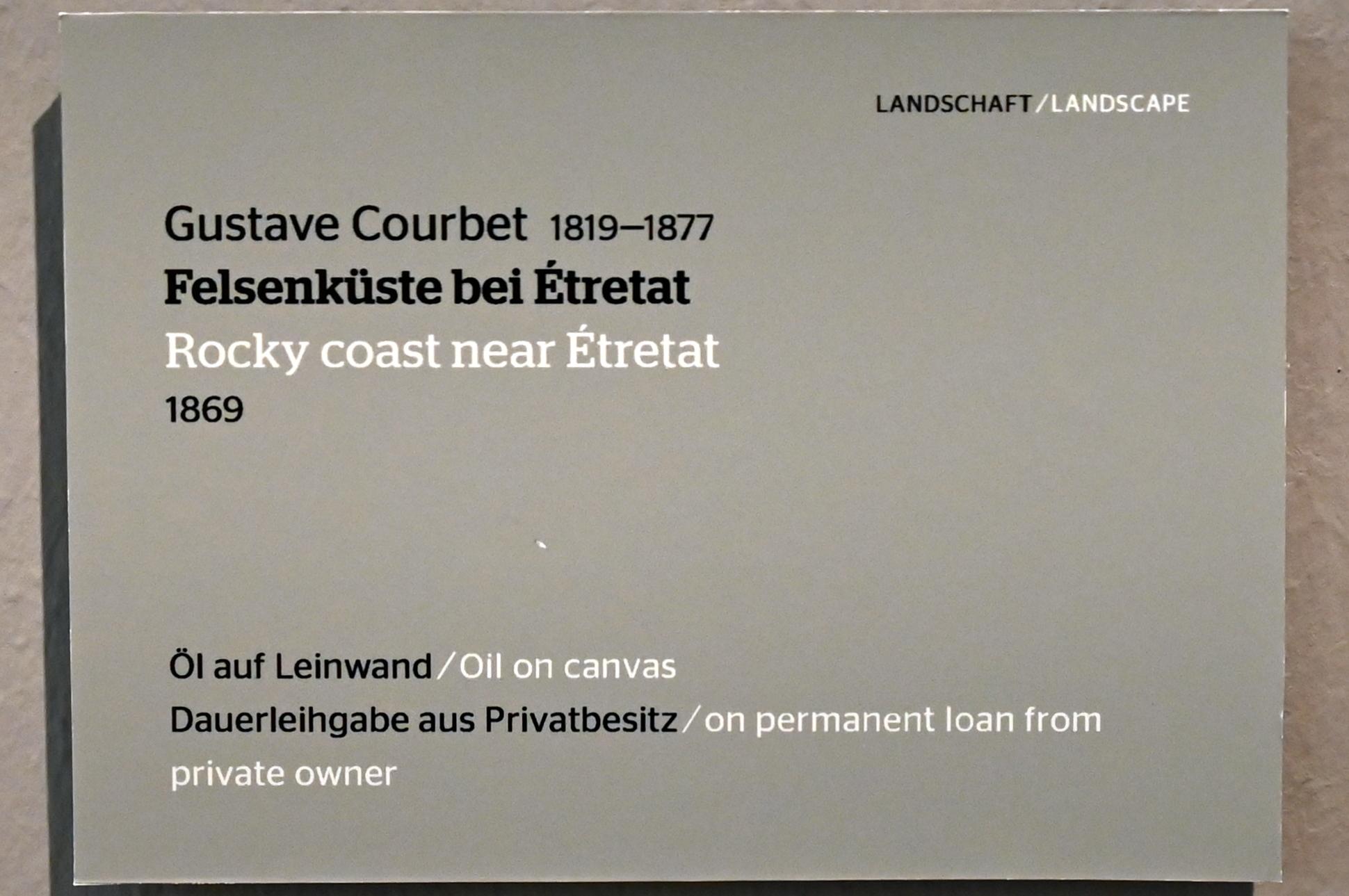 Gustave Courbet (1849–1874), Felsenküste bei Étretat, Wiesbaden, Museum Wiesbaden, Landschaft 2, 1869, Bild 2/2
