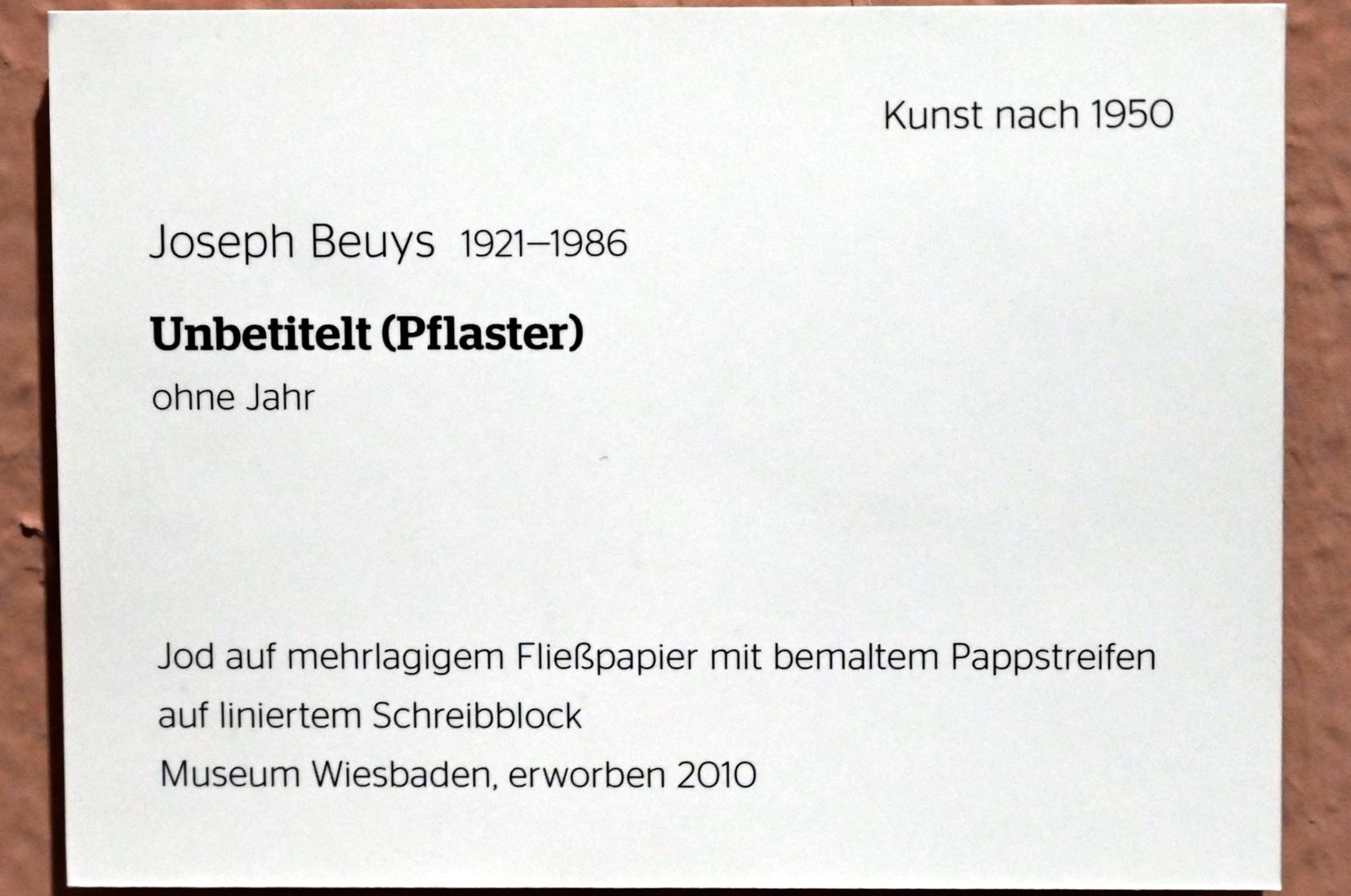 Joseph Beuys (1948–1985), Unbetitelt (Pflaster), Wiesbaden, Museum Wiesbaden, Beuys 2, Undatiert, Bild 2/2