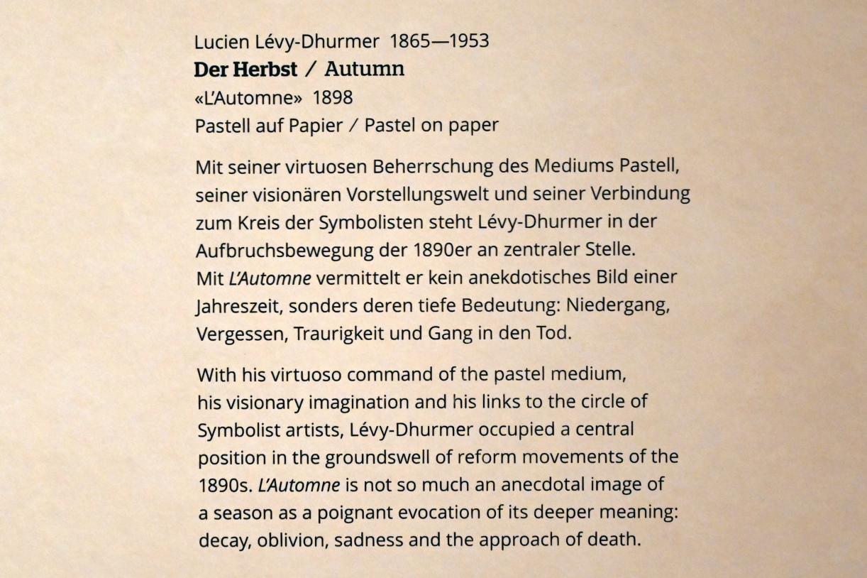 Lucien Lévy-Dhurmer (1897–1902), Der Herbst, Wiesbaden, Museum Wiesbaden, Jugendstil, 1898, Bild 2/2