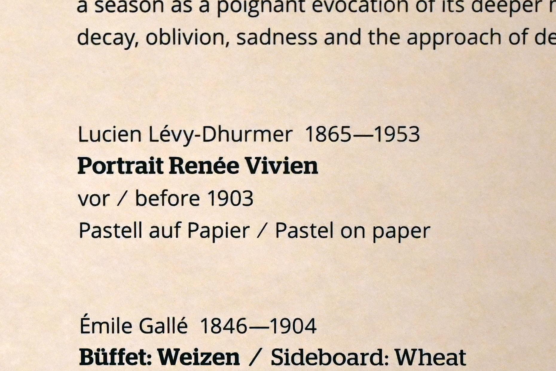 Lucien Lévy-Dhurmer (1897–1902), Portrait Renée Vivien, Wiesbaden, Museum Wiesbaden, Jugendstil, vor 1903, Bild 2/2