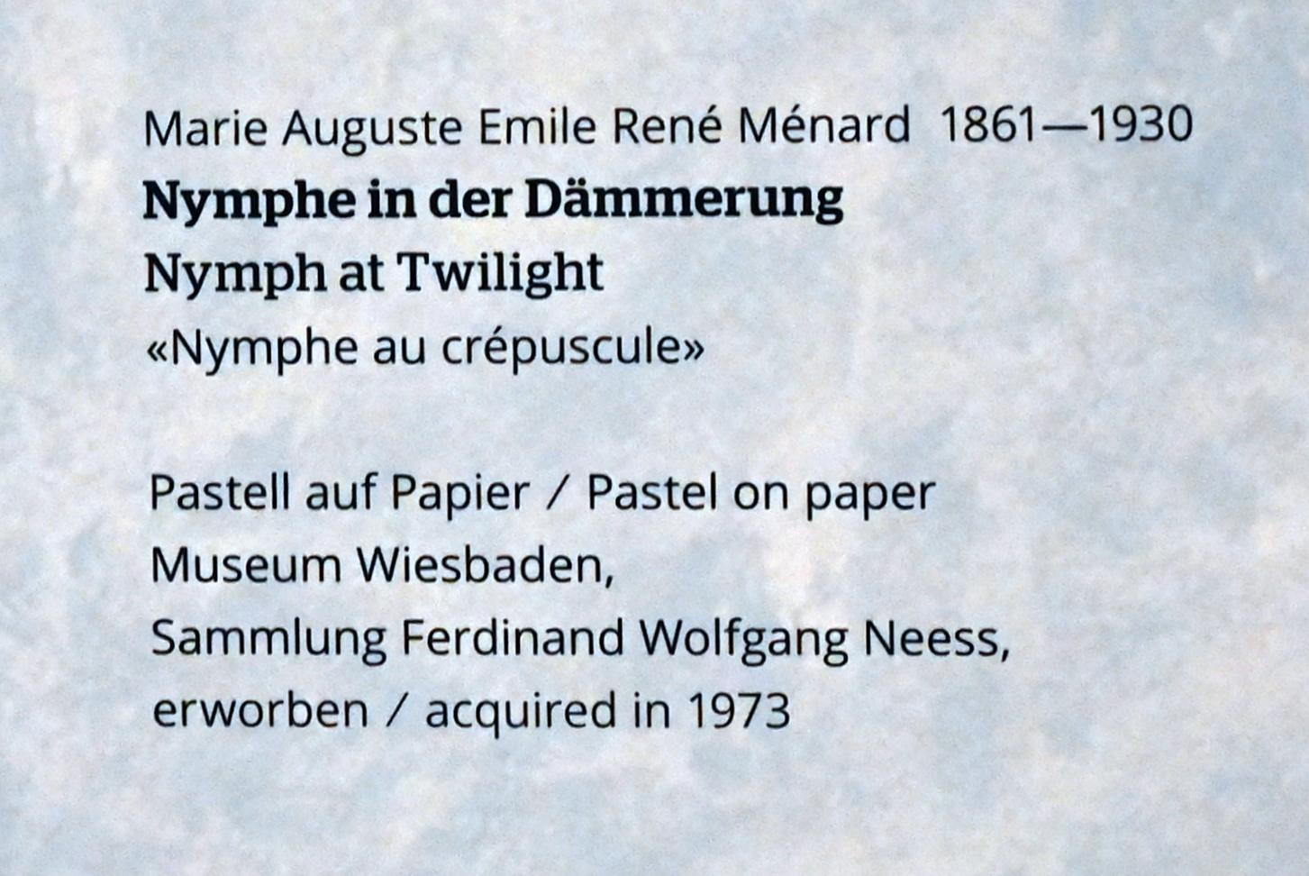 Marie Auguste Émile René Ménard (Undatiert), Nymphe in der Dämmerung, Wiesbaden, Museum Wiesbaden, Jugendstil, Undatiert, Bild 2/2