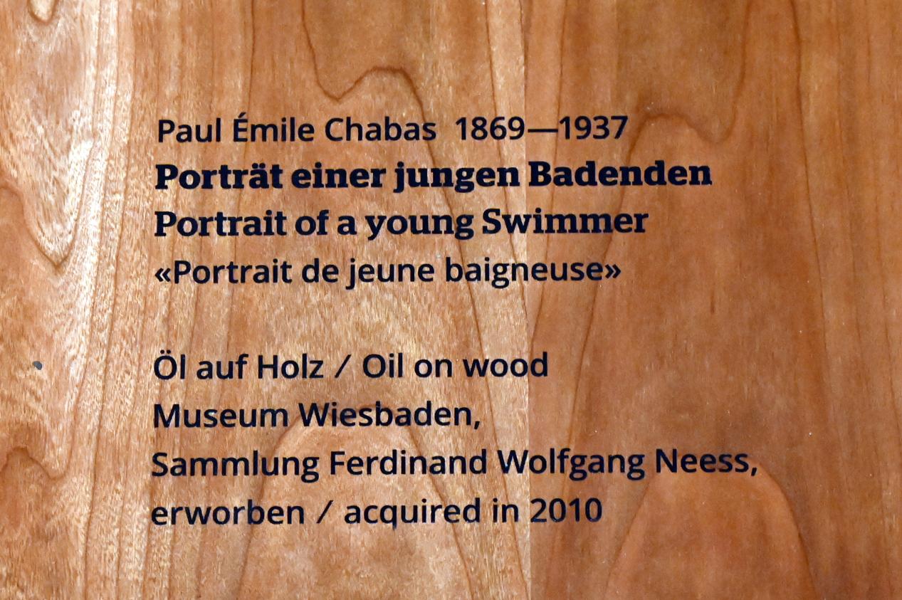 Paul Émile Chabas (1910), Porträt einer jungen Badenden, Wiesbaden, Museum Wiesbaden, Jugendstil, Undatiert, Bild 2/2