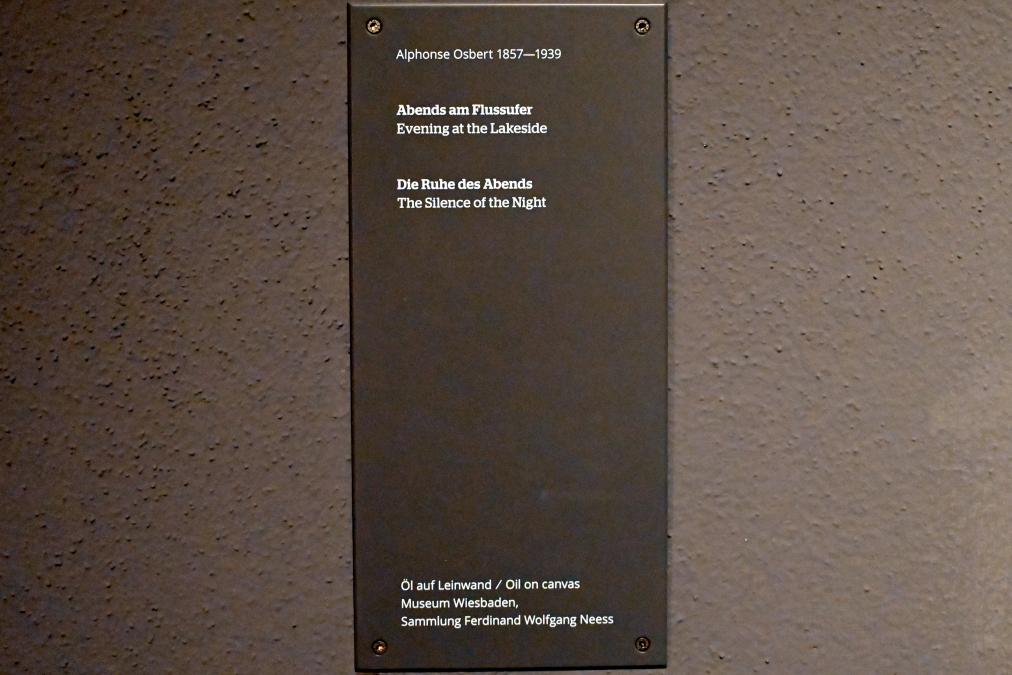 Alphonse Osbert (1909–1920), Abends am Flussufer, Wiesbaden, Museum Wiesbaden, Jugendstil, Undatiert, Bild 2/2