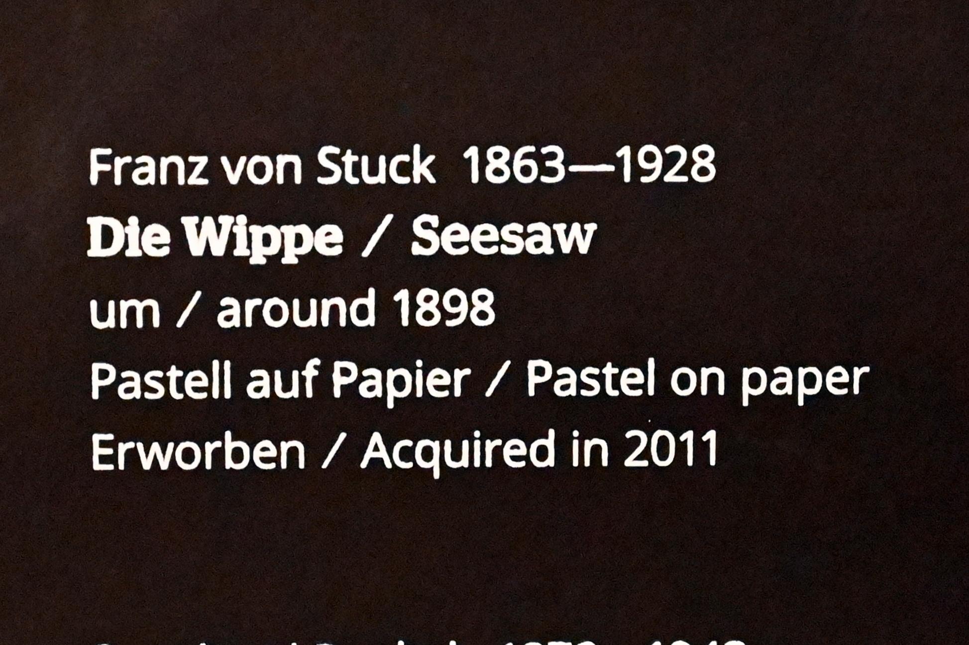 Franz von Stuck (1890–1923), Die Wippe, Wiesbaden, Museum Wiesbaden, Jugendstil, um 1898, Bild 2/2