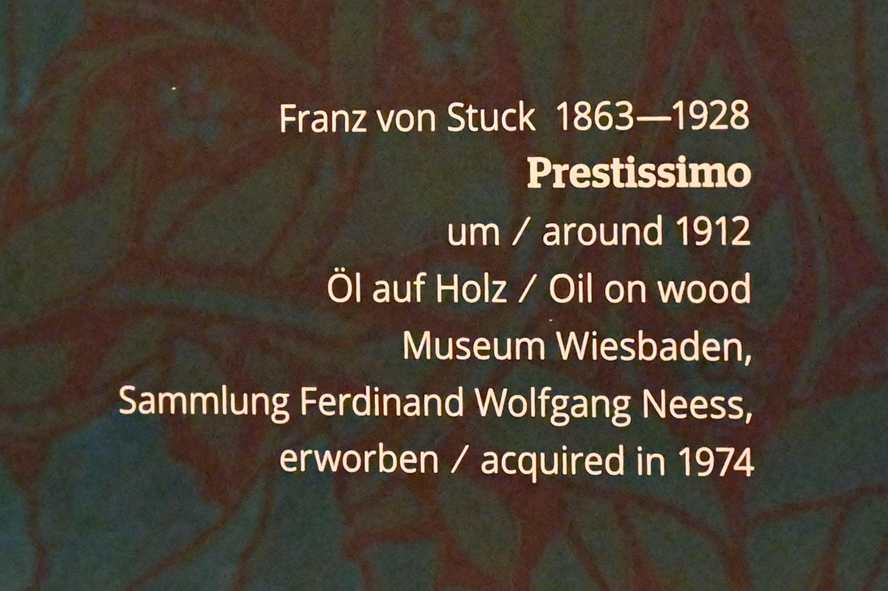 Franz von Stuck (1890–1923), Prestissimo, Wiesbaden, Museum Wiesbaden, Jugendstil, um 1912, Bild 2/2