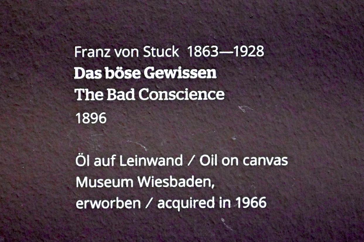 Franz von Stuck (1890–1923), Das böse Gewissen, Wiesbaden, Museum Wiesbaden, Jugendstil, 1896, Bild 2/2