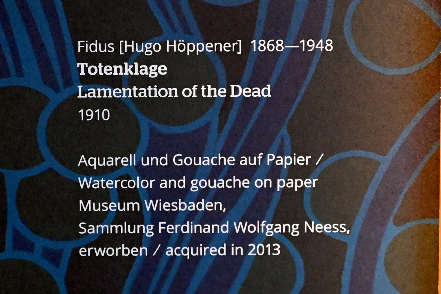 Fidus (Hugo Höppener) (1910–1911), Totenklage, Wiesbaden, Museum Wiesbaden, Jugendstil, 1910, Bild 2/2