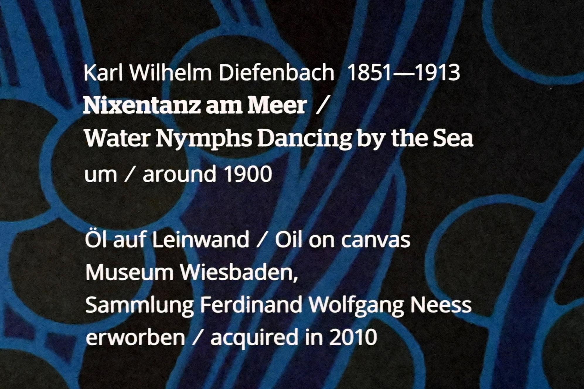 Karl Wilhelm Diefenbach (1892–1906), Nixentanz am Meer, Wiesbaden, Museum Wiesbaden, Jugendstil, um 1900, Bild 2/2