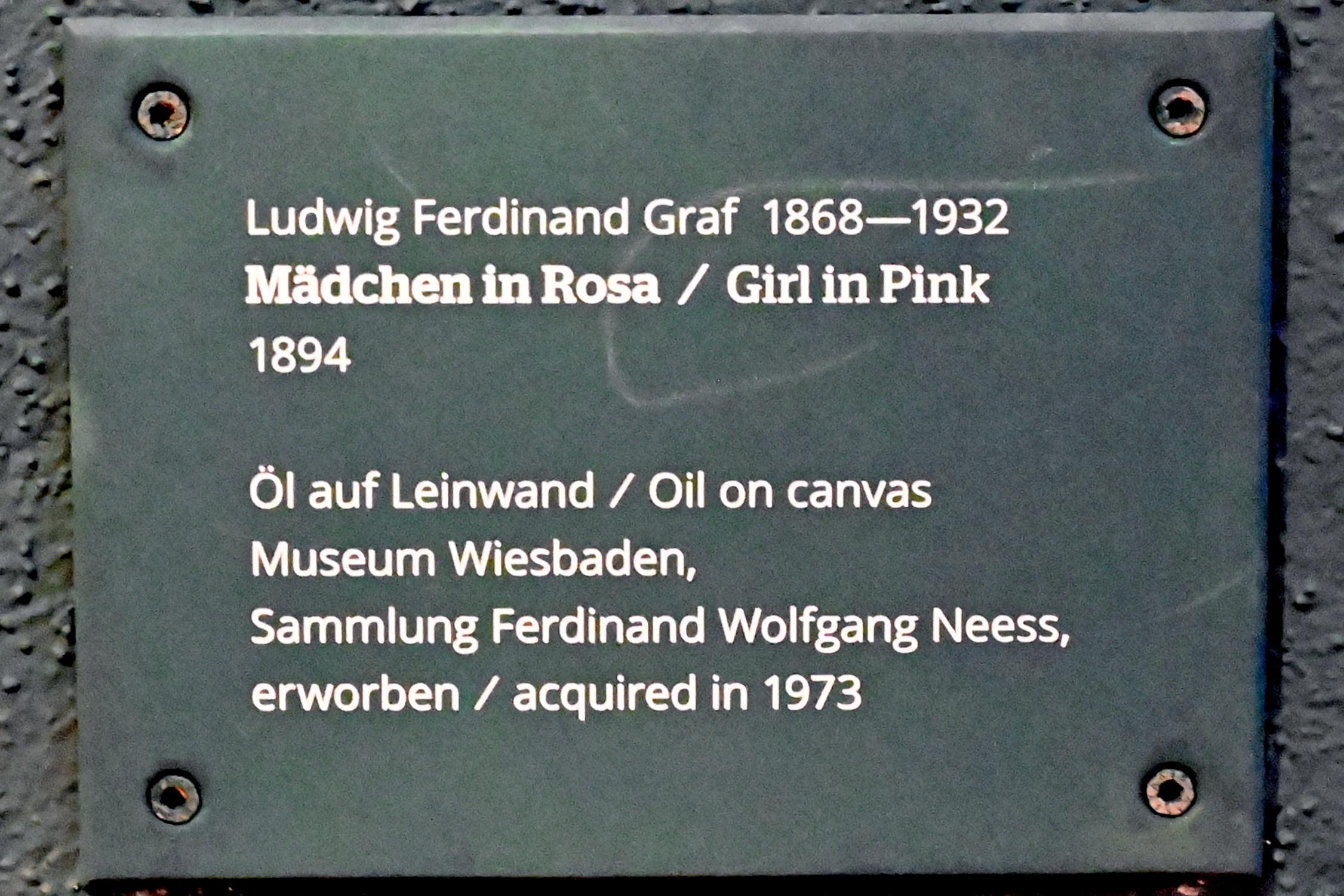 Ludwig Ferdinand Graf (1894), Mädchen in Rosa, Wiesbaden, Museum Wiesbaden, Jugendstil, 1894, Bild 2/2