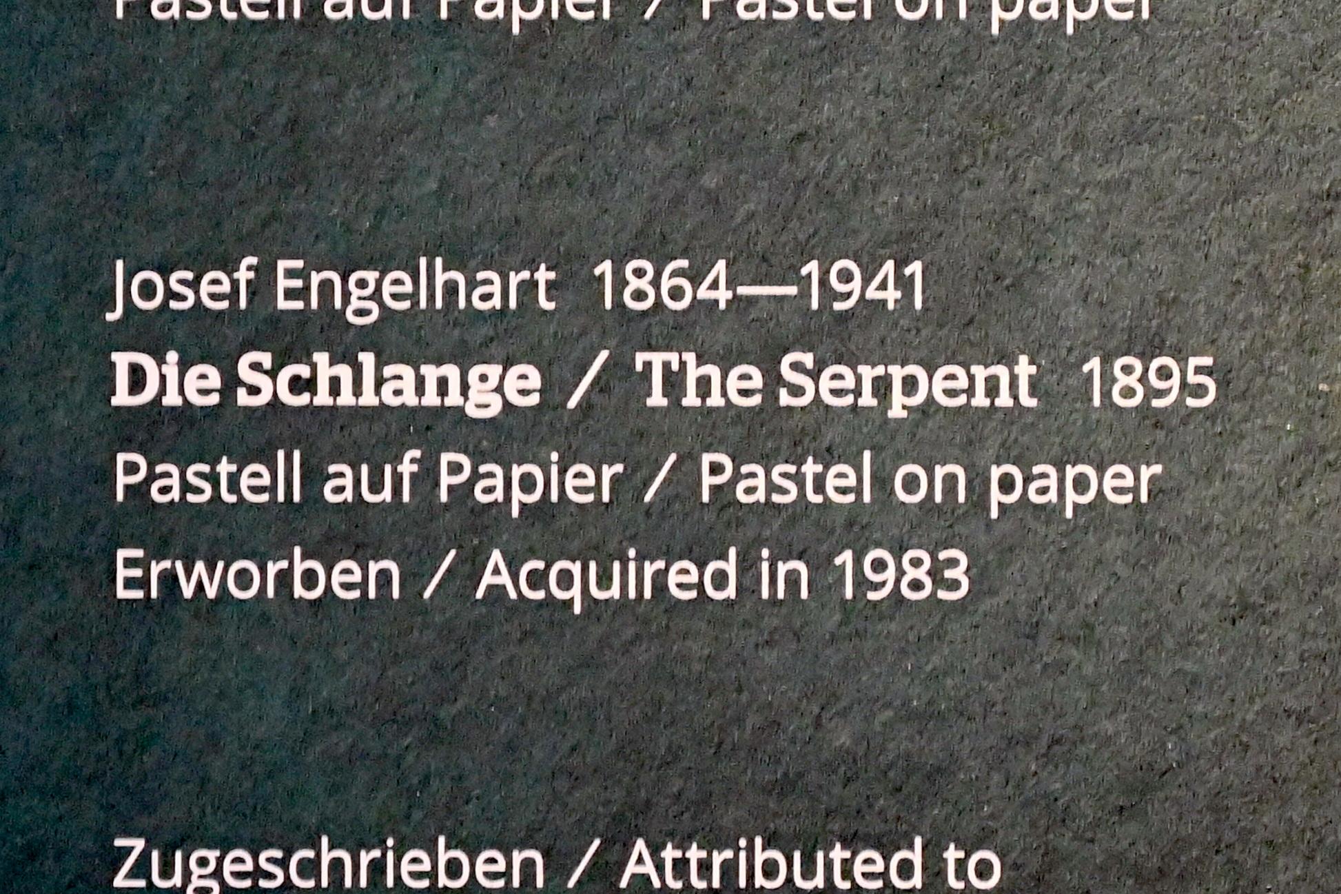 Josef Engelhart (1895–1900), Die Schlange, Wiesbaden, Museum Wiesbaden, Jugendstil, 1895, Bild 2/2
