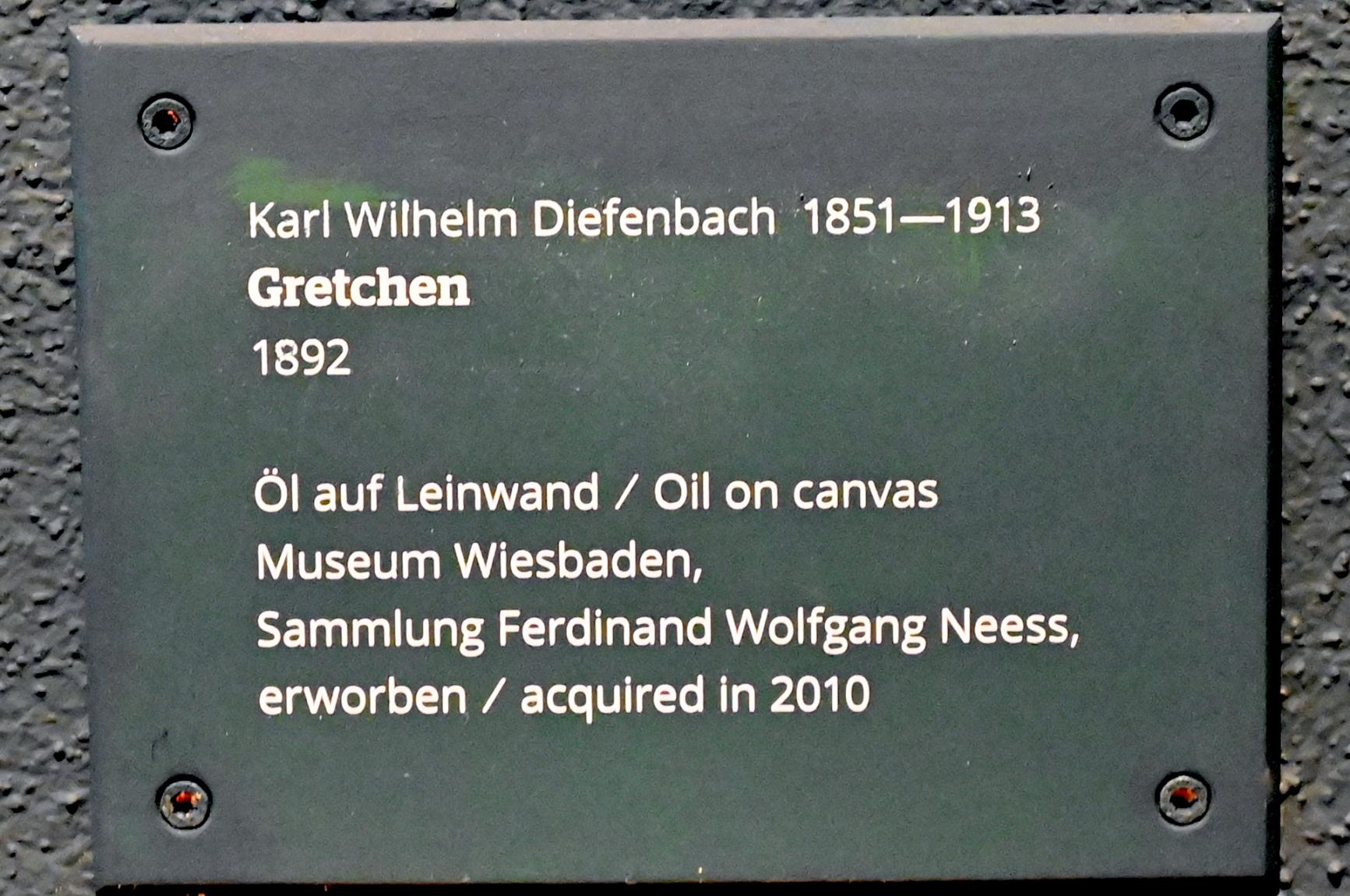 Karl Wilhelm Diefenbach (1892–1906), Gretchen, Wiesbaden, Museum Wiesbaden, Jugendstil, 1892, Bild 2/2