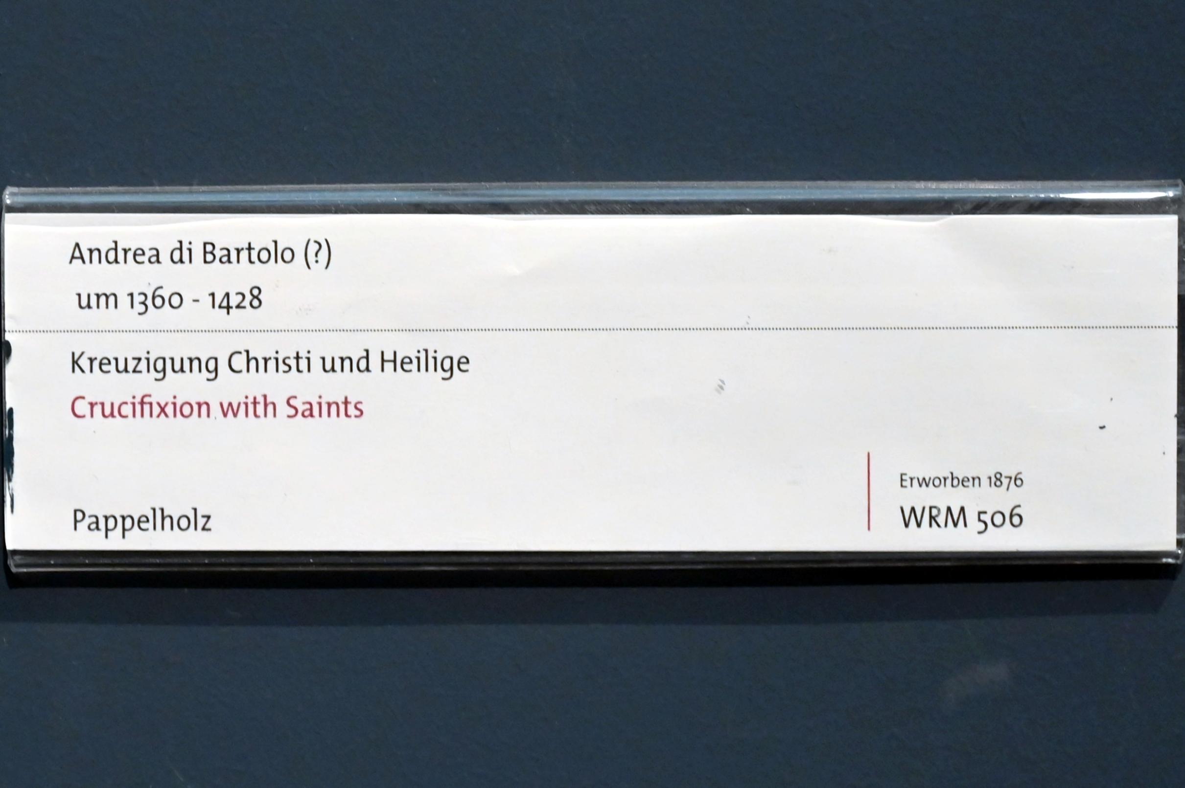 Andrea di Bartolo (1390–1420), Kreuzigung Christi und Heilige, Köln, Wallraf-Richartz-Museum, Mittelalter - Saal 1, Undatiert, Bild 2/2